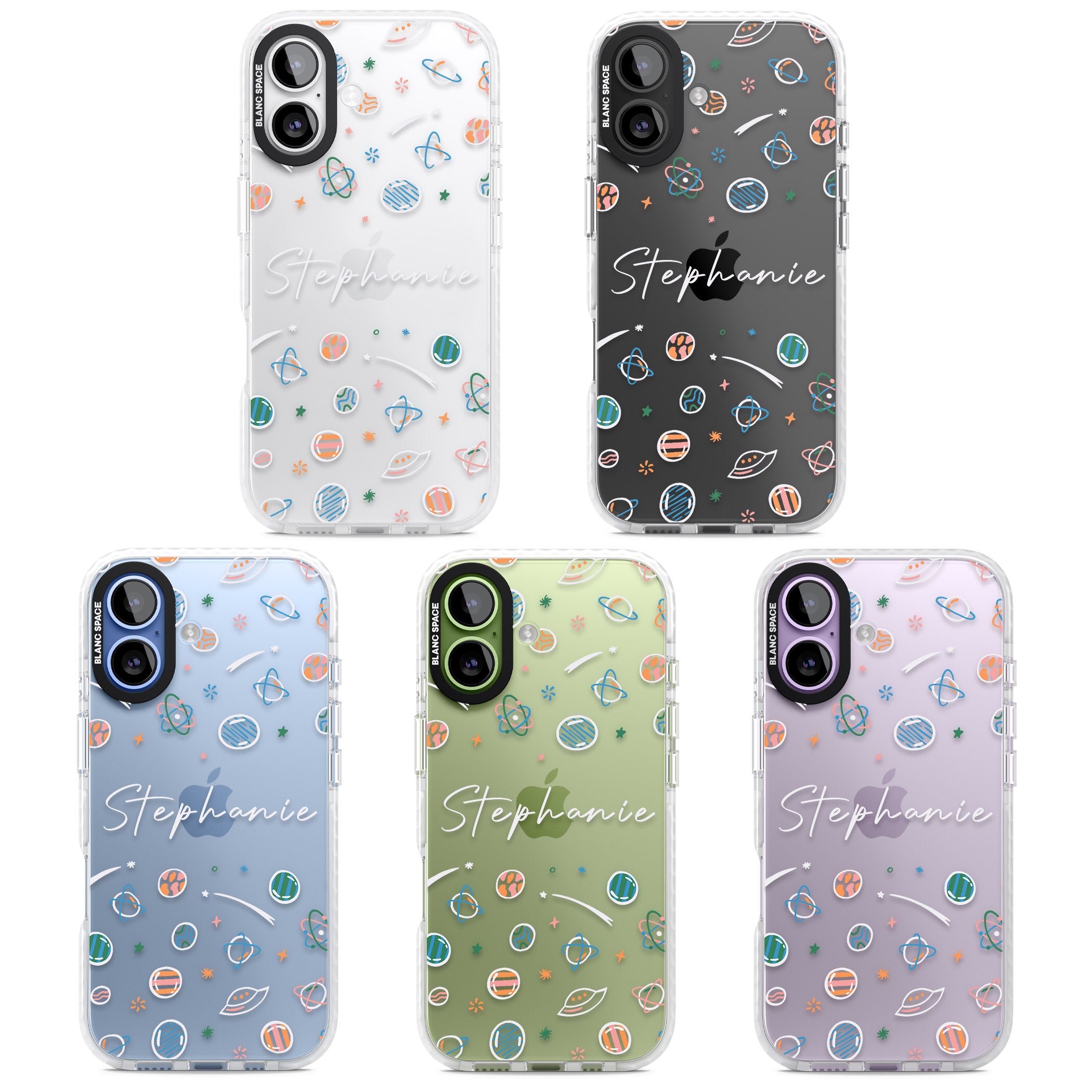 Personalised Space Pattern iPhone 17 Impact Clear Phone Case APT Impact Protection