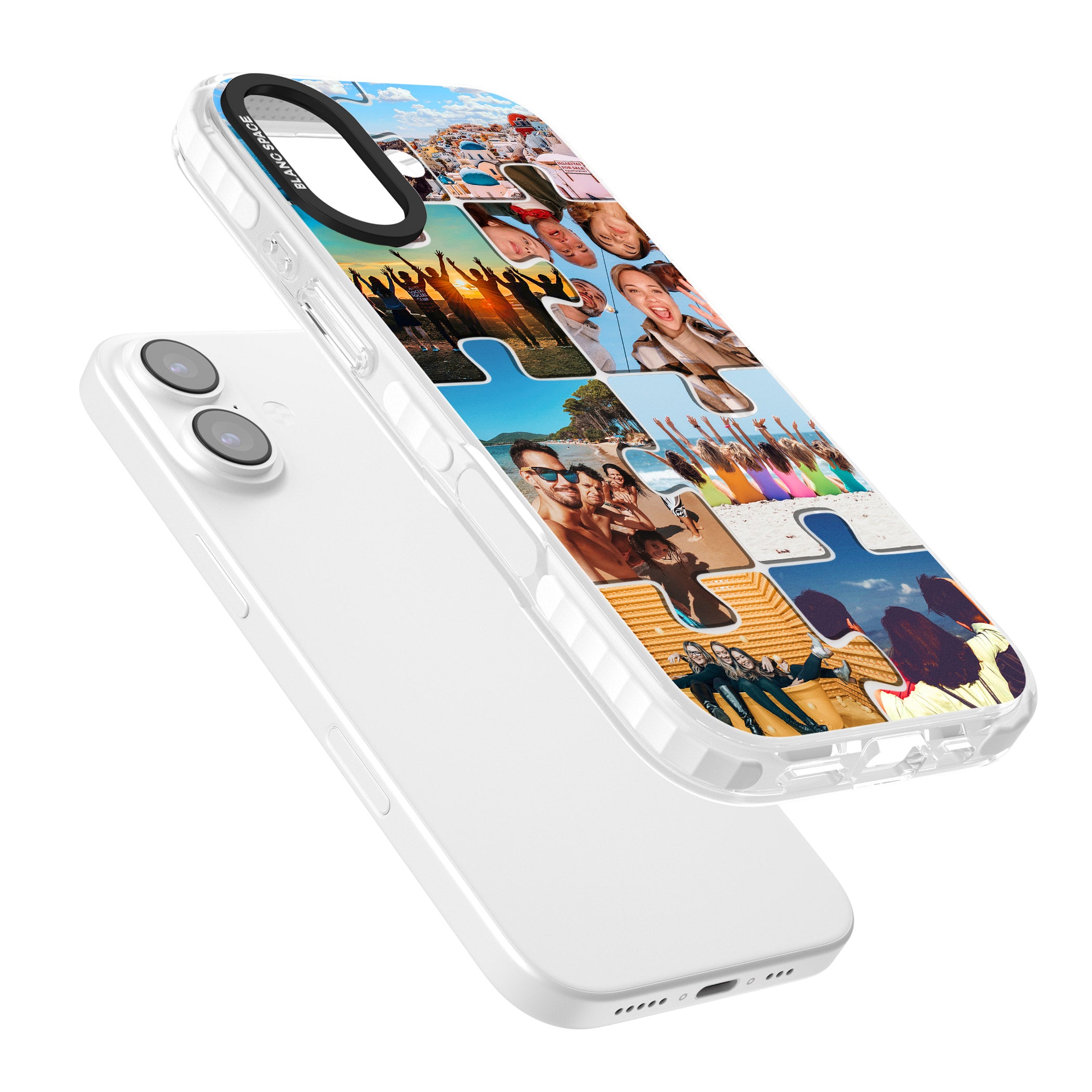 Personalised Jigsaw Photo Grid iPhone 17 Impact Clear Phone Case Colours