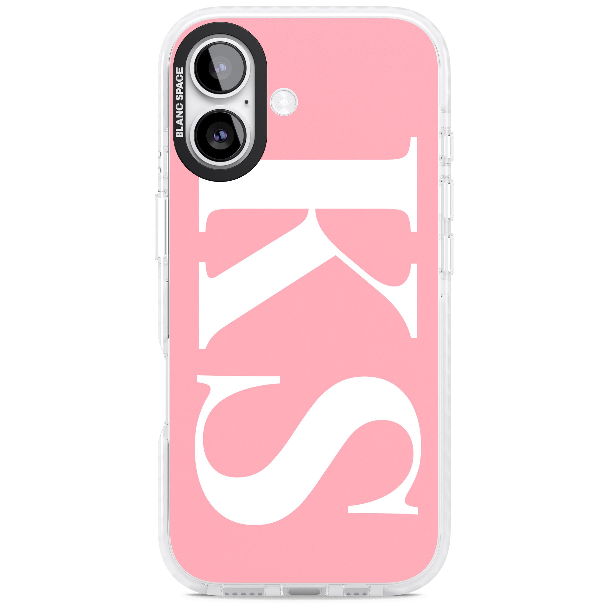 Personalised White & Pink Letters iPhone 17 Impact Clear Phone Case