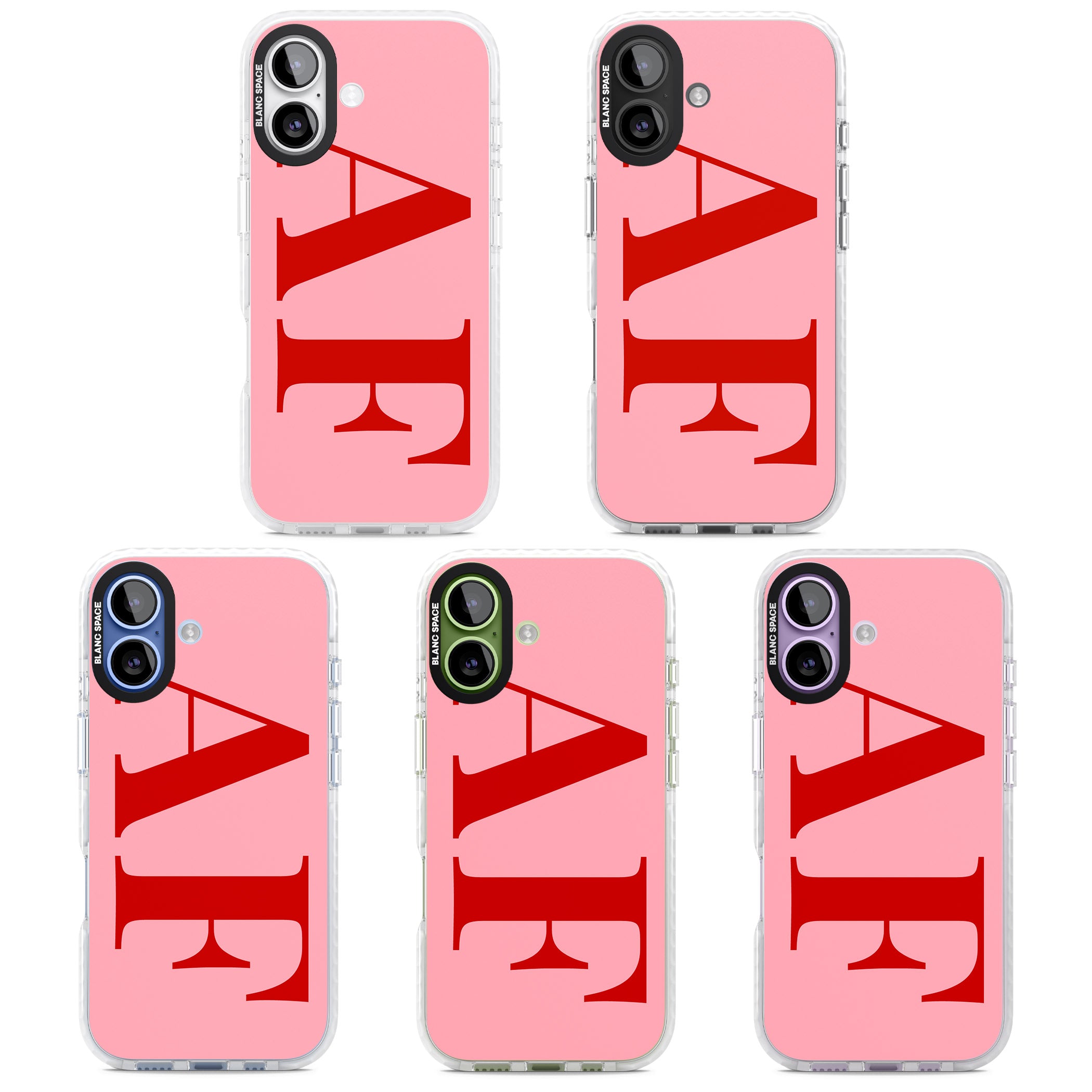 Personalised Red & Pink Letters iPhone 17 Impact Clear Phone Case APT Impact Protection