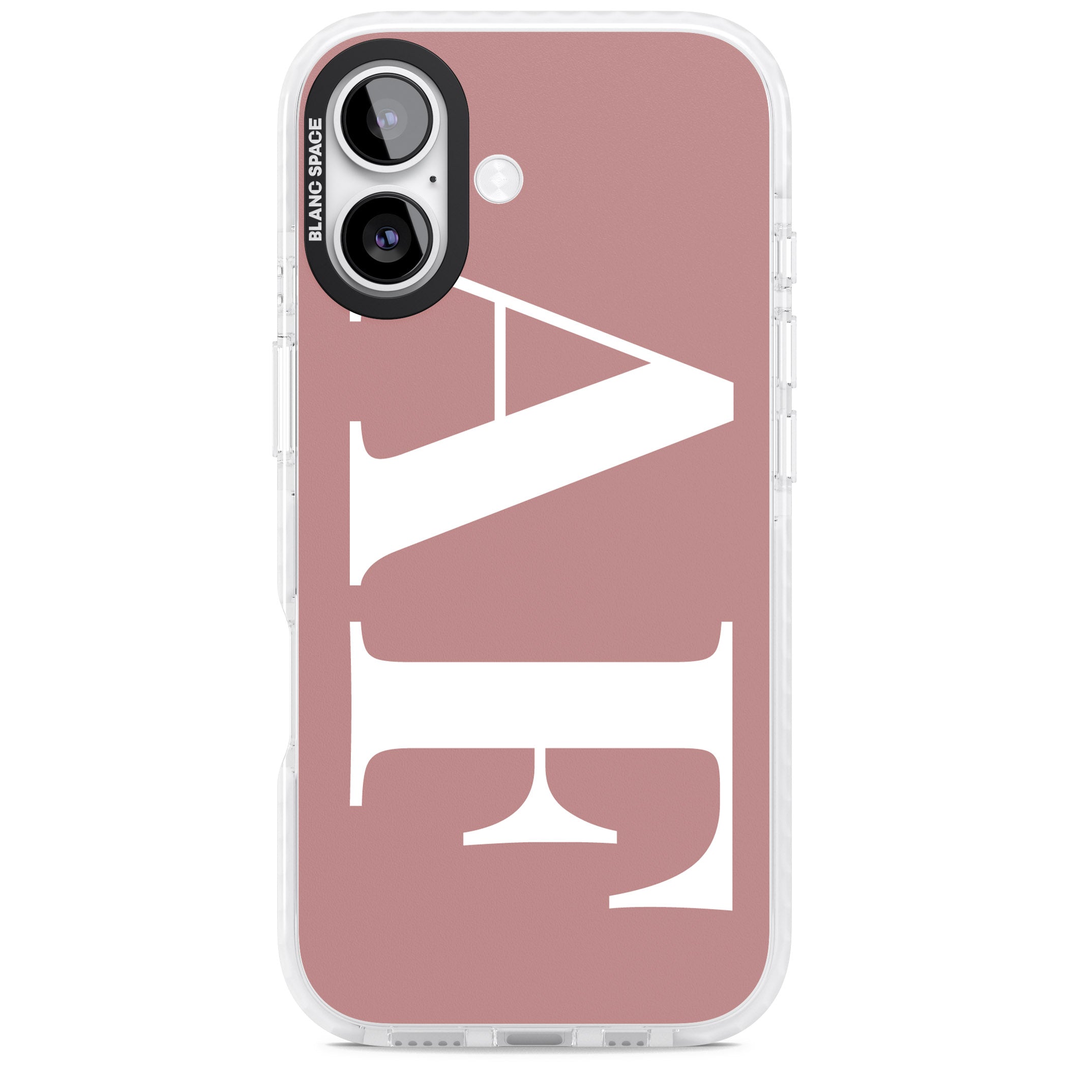 Personalised White & Rose Letters iPhone 17 Impact Clear Phone Case