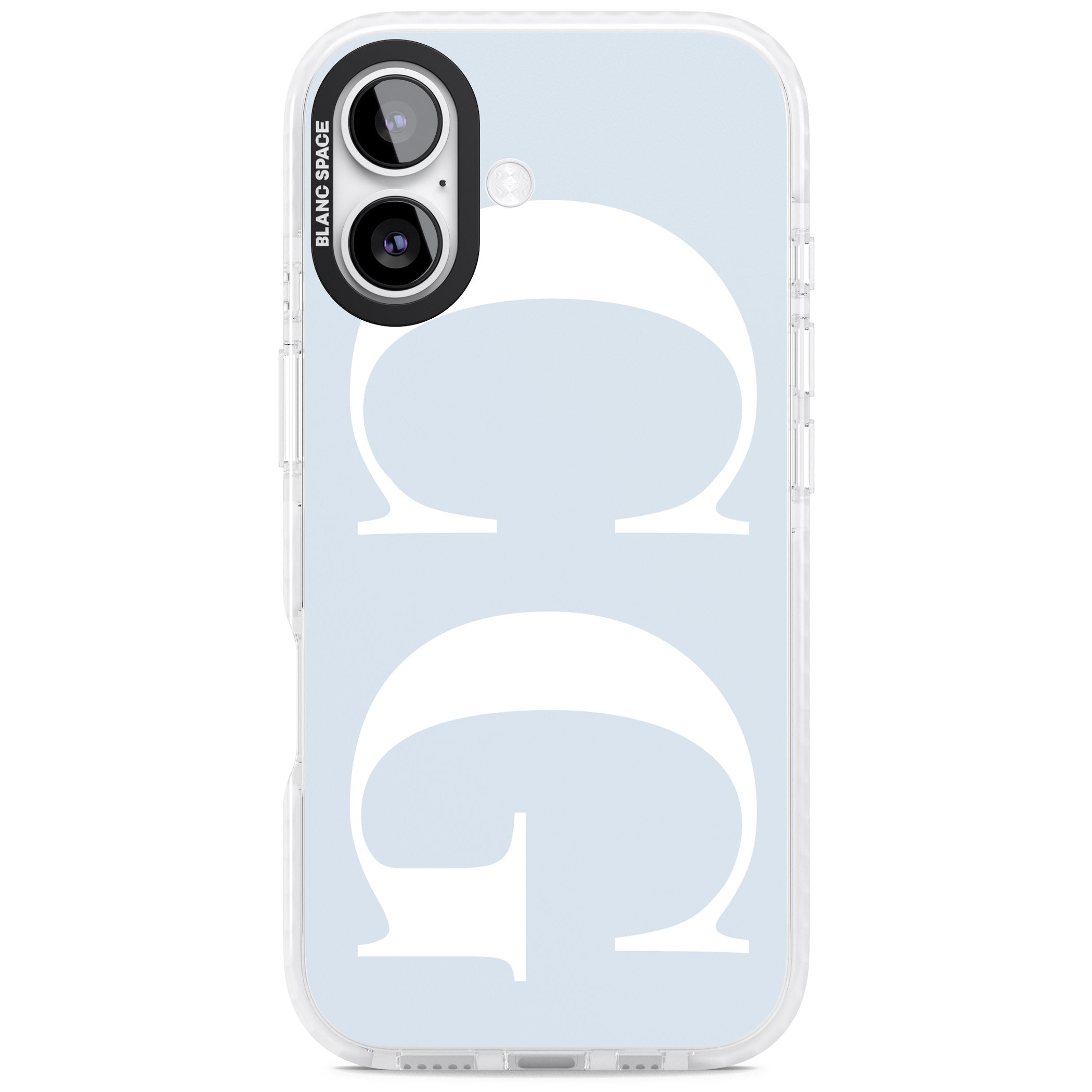 Personalised White & Blue Green Letters iPhone 17 Impact Clear Phone Case