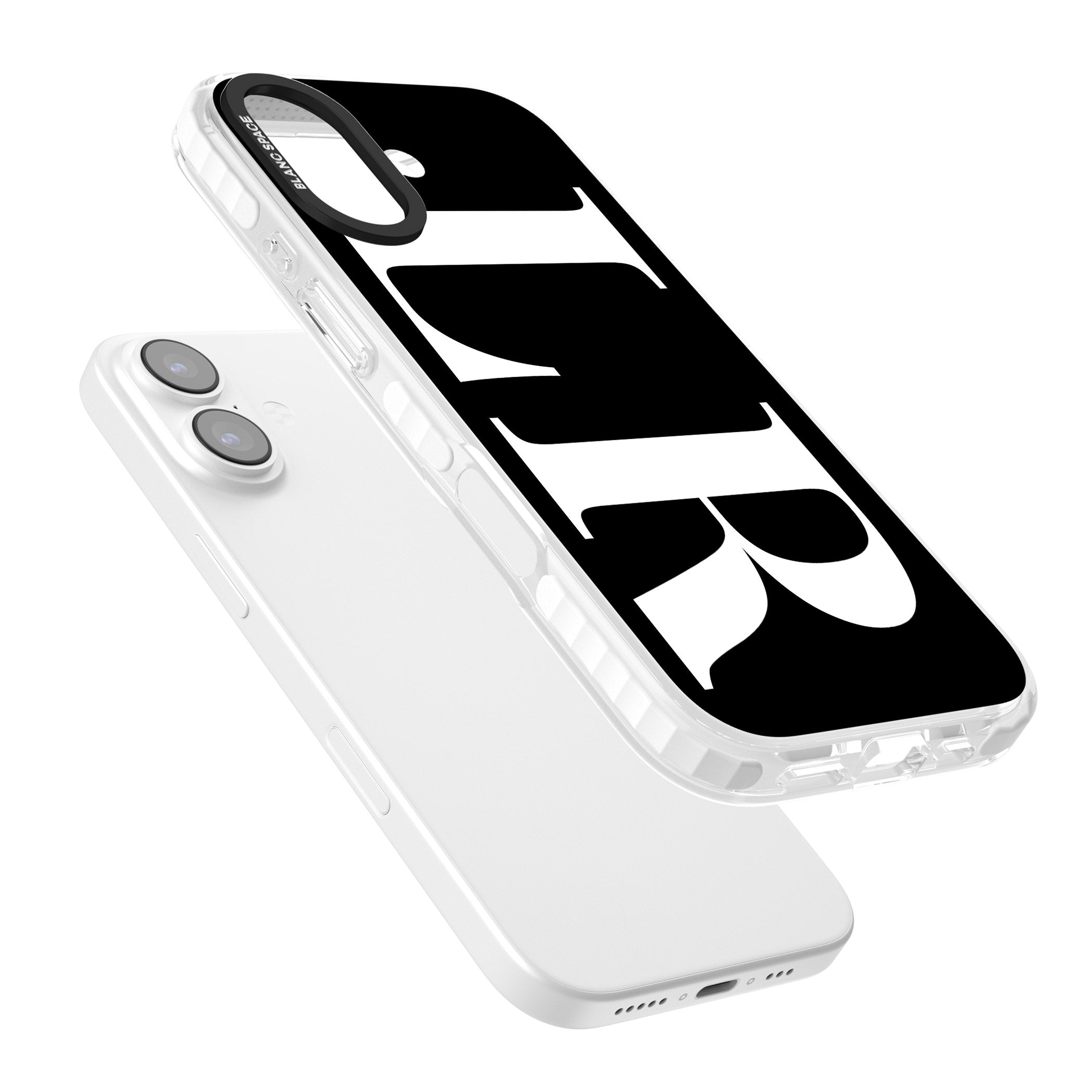Personalised White & Black Letters iPhone 17 Impact Clear Phone Case Colours