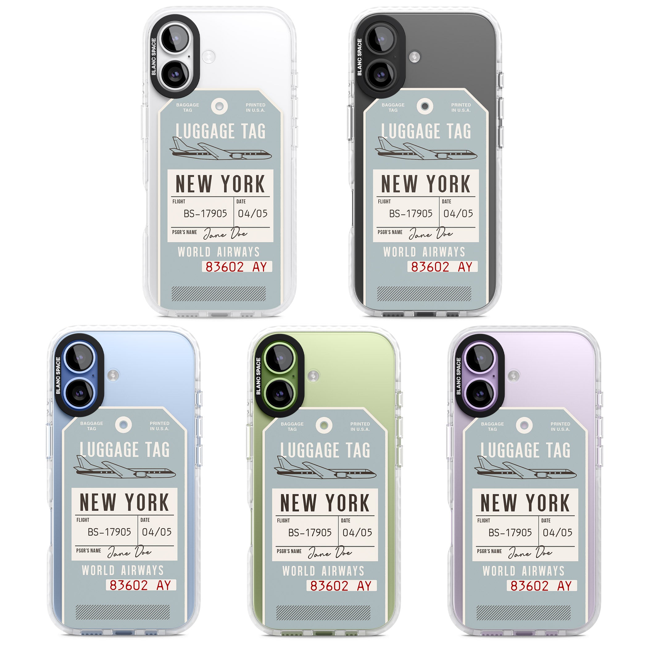 Personalised Vintage Usa Luggage Tag iPhone 17 Impact Clear Phone Case APT Impact Protection