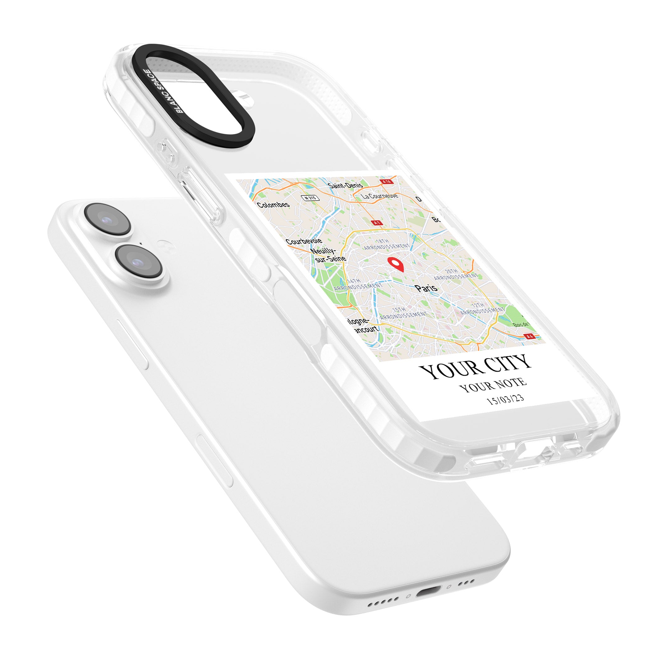 Personalised World Map iPhone 17 Impact Clear Phone Case Colours