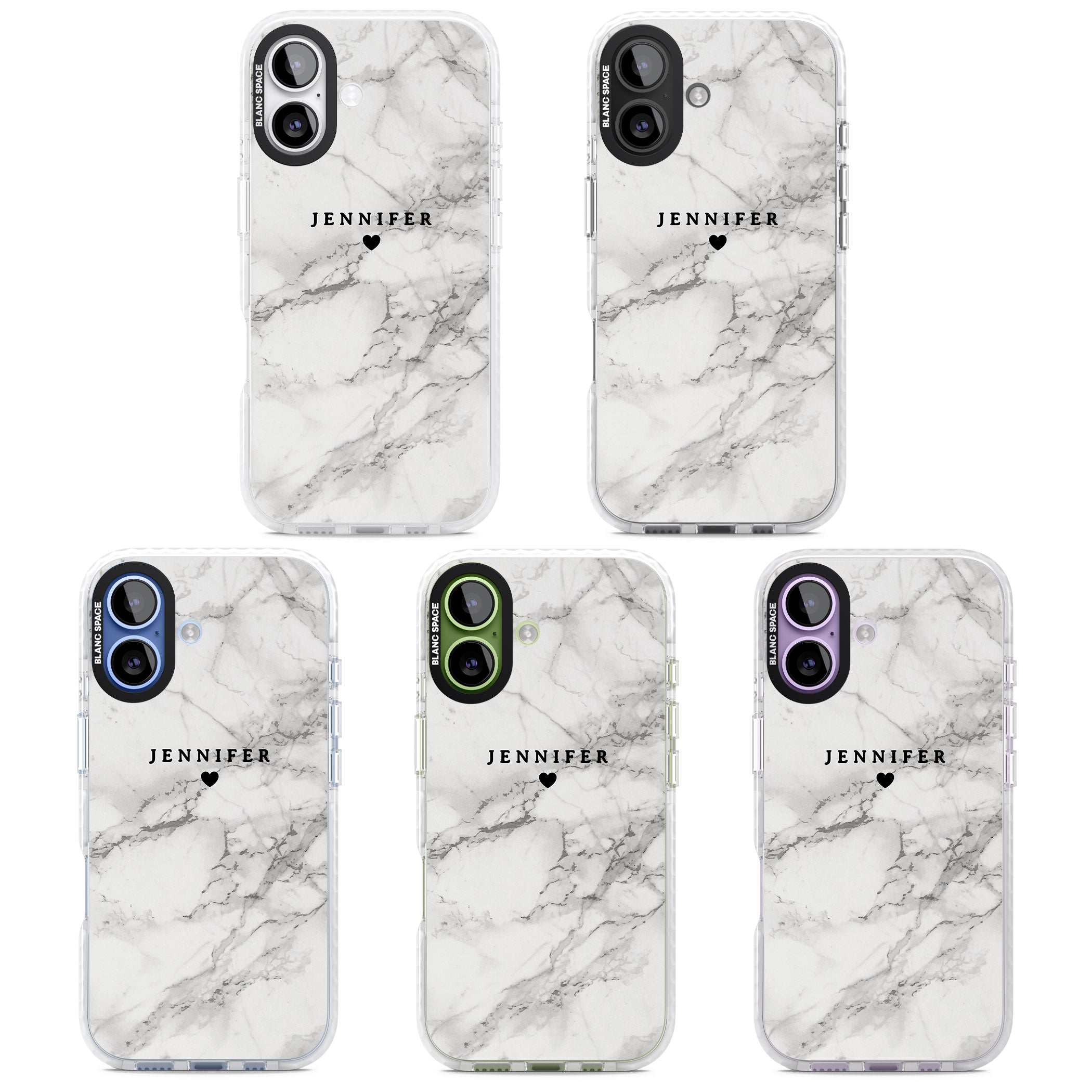 Personalised Classic Grey Marble iPhone 17 Impact Clear Phone Case APT Impact Protection