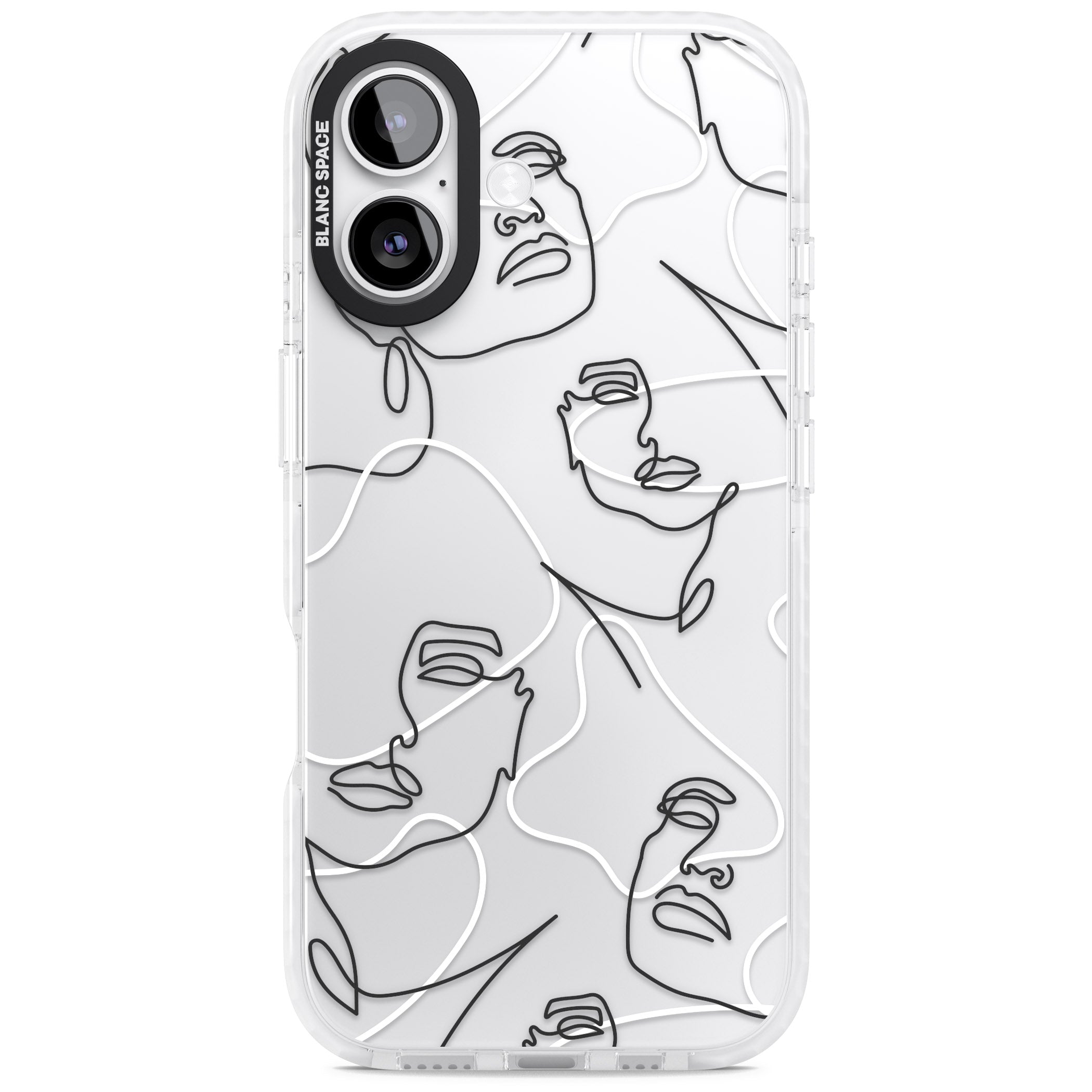 Personalised Abstract Faces iPhone 17 Impact Clear Phone Case