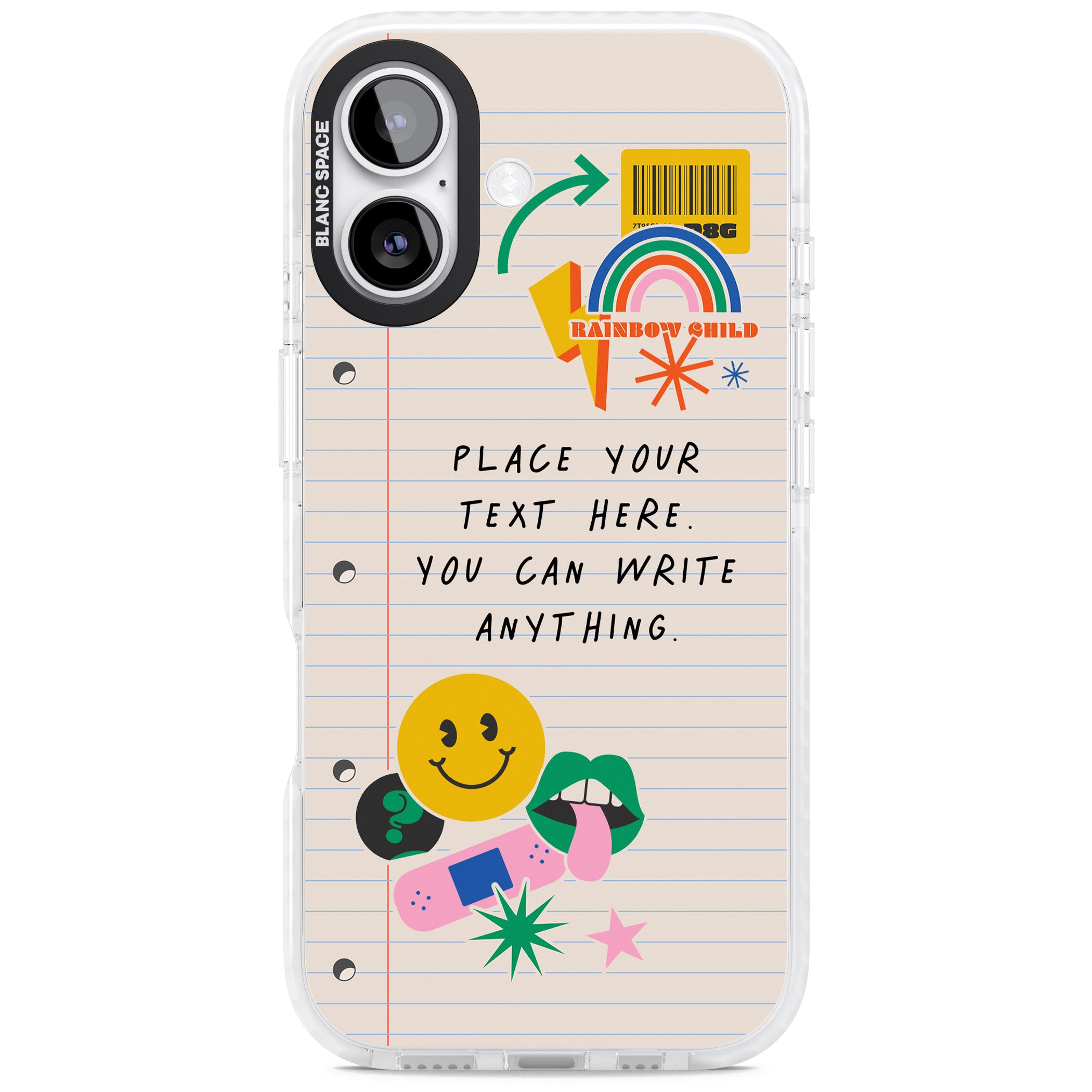 Personalised Retro Rainbow Fun iPhone 17 Impact Clear Phone Case