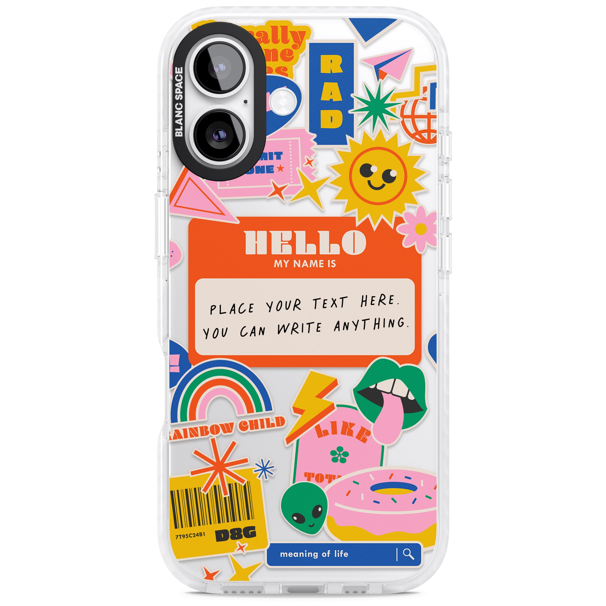 Personalised Retro Vibes Sticker iPhone 17 Impact Clear Phone Case