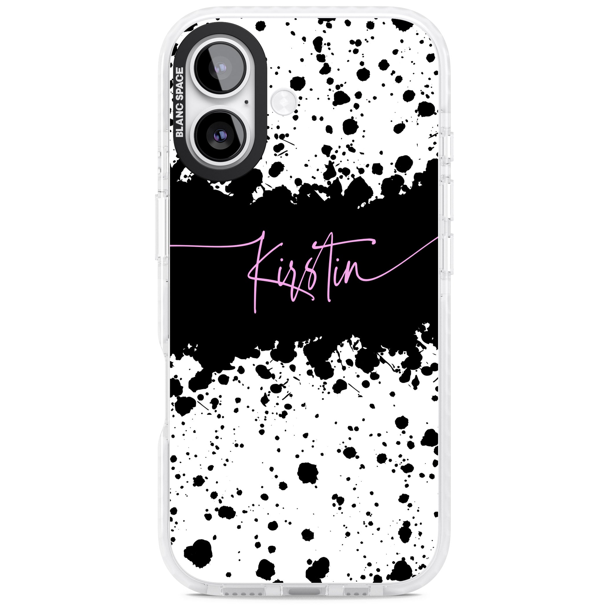 Personalised Bold Paint Splatters iPhone 17 Impact Clear Phone Case