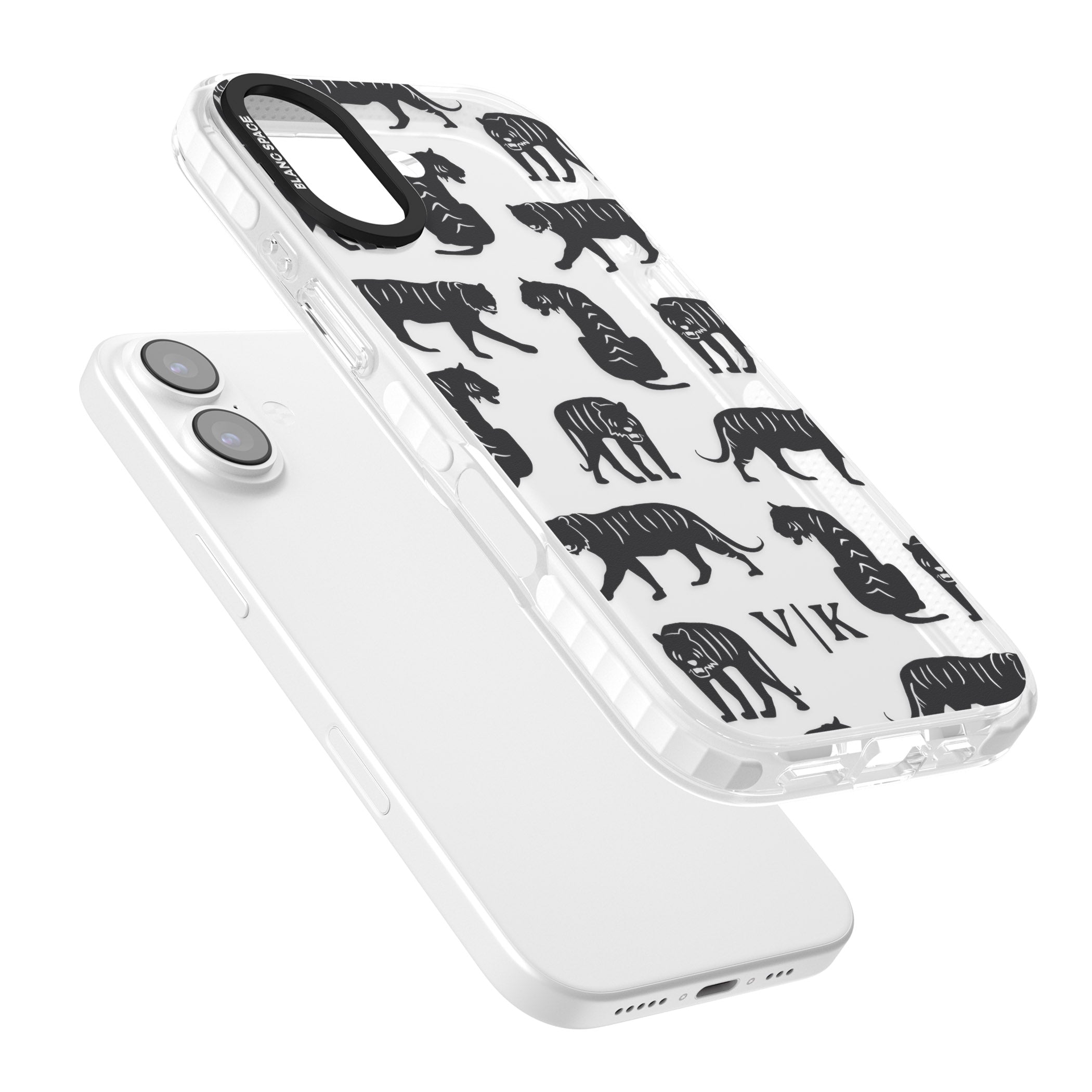 Personalised Tiger Silhouettes iPhone 17 Impact Clear Phone Case Colours