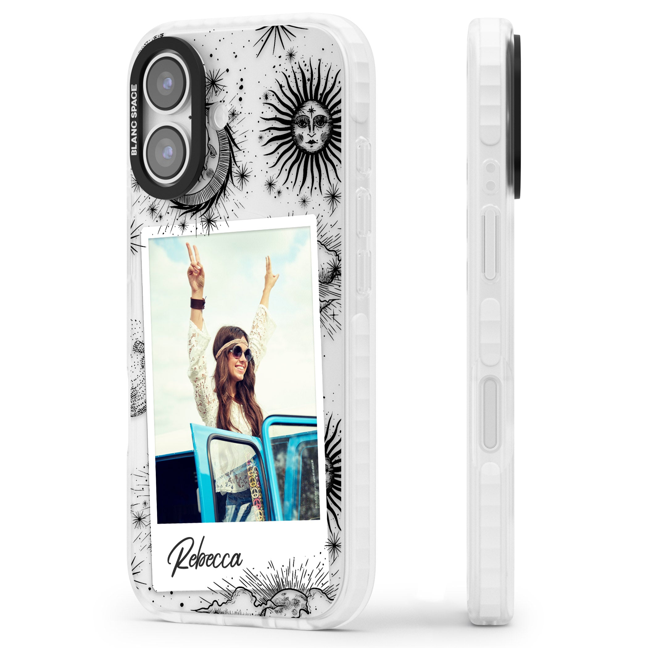 Personalised Astrology Instant Photo iPhone 17 Impact Clear Phone Case Side Profile