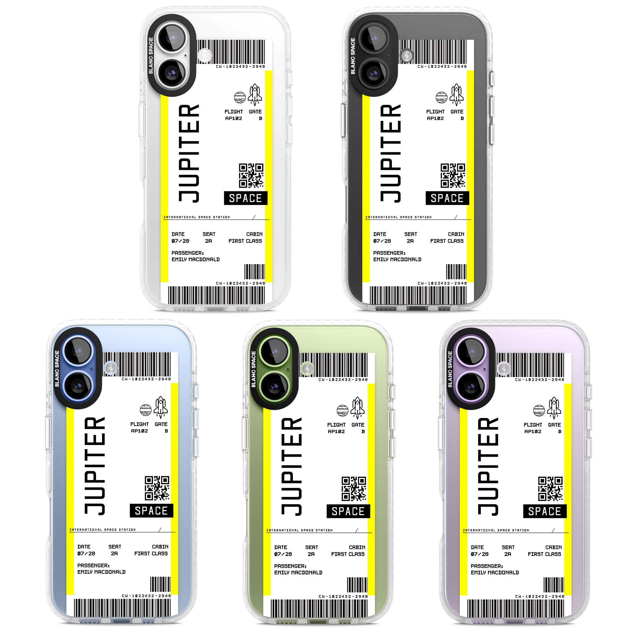 Personalised Jupiter Travel Ticket iPhone 17 Impact Clear Phone Case APT Impact Protection