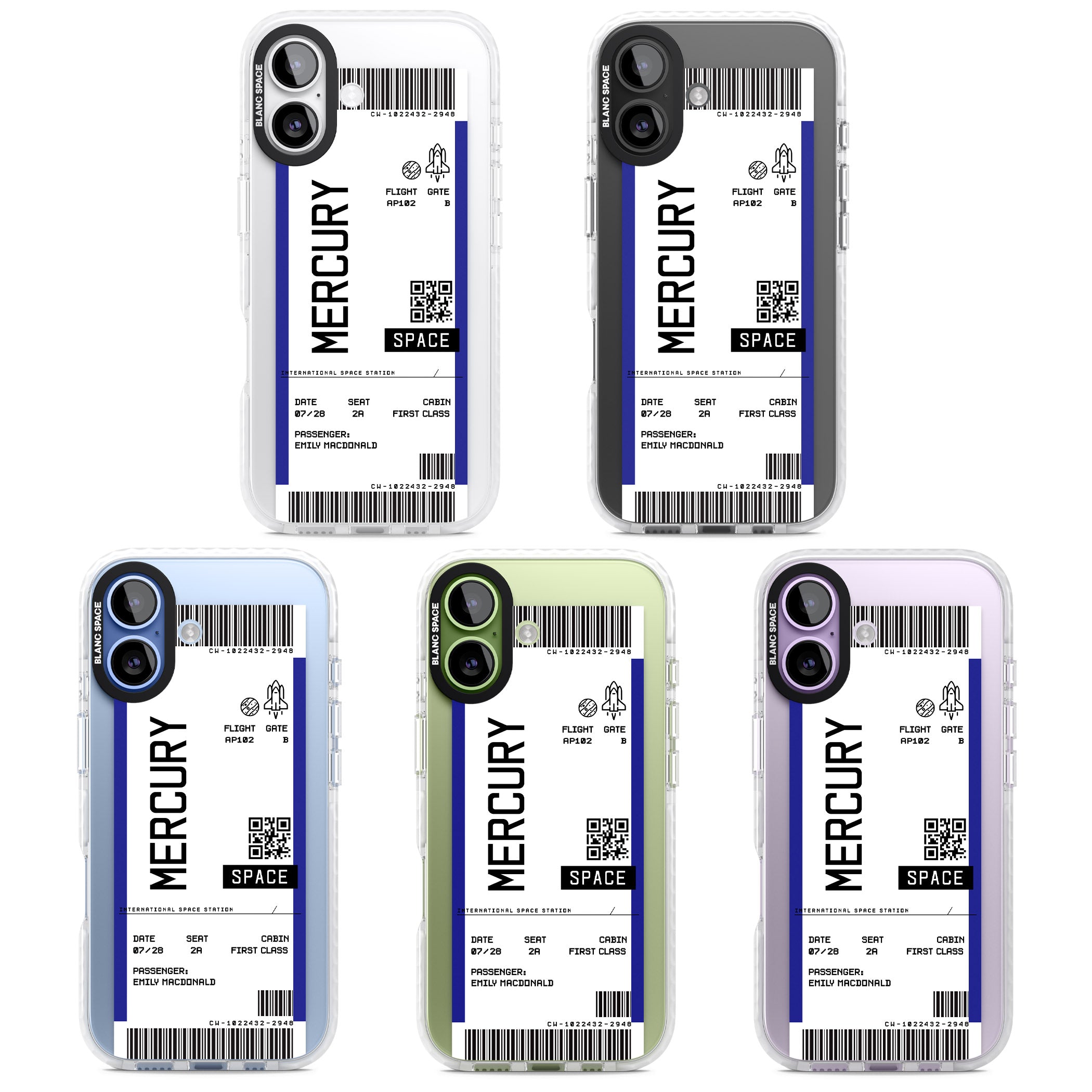Personalised Mercury Travel Ticket iPhone 17 Impact Clear Phone Case APT Impact Protection