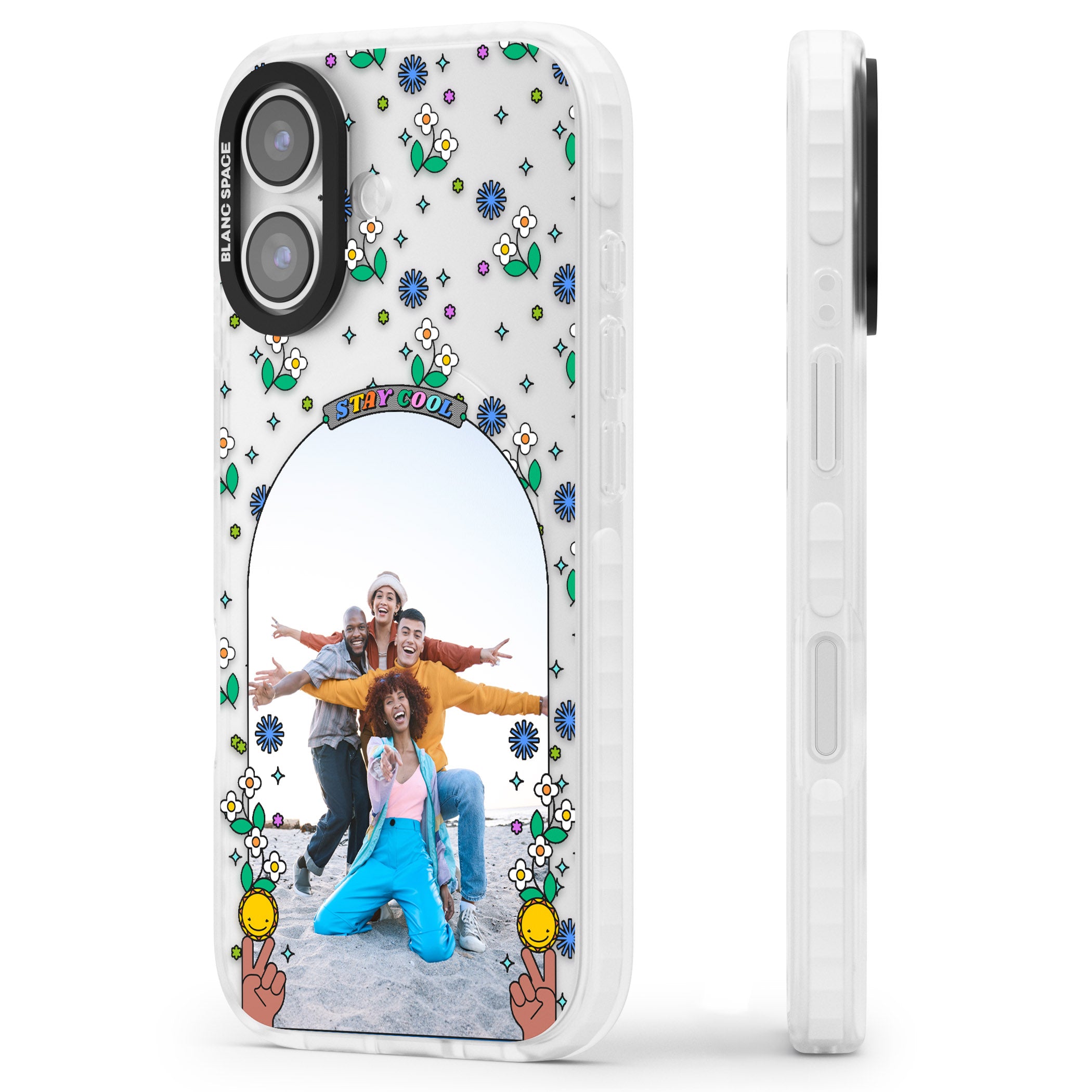 Personalised Summer Photo Frame iPhone 17 Impact Clear Phone Case Side Profile