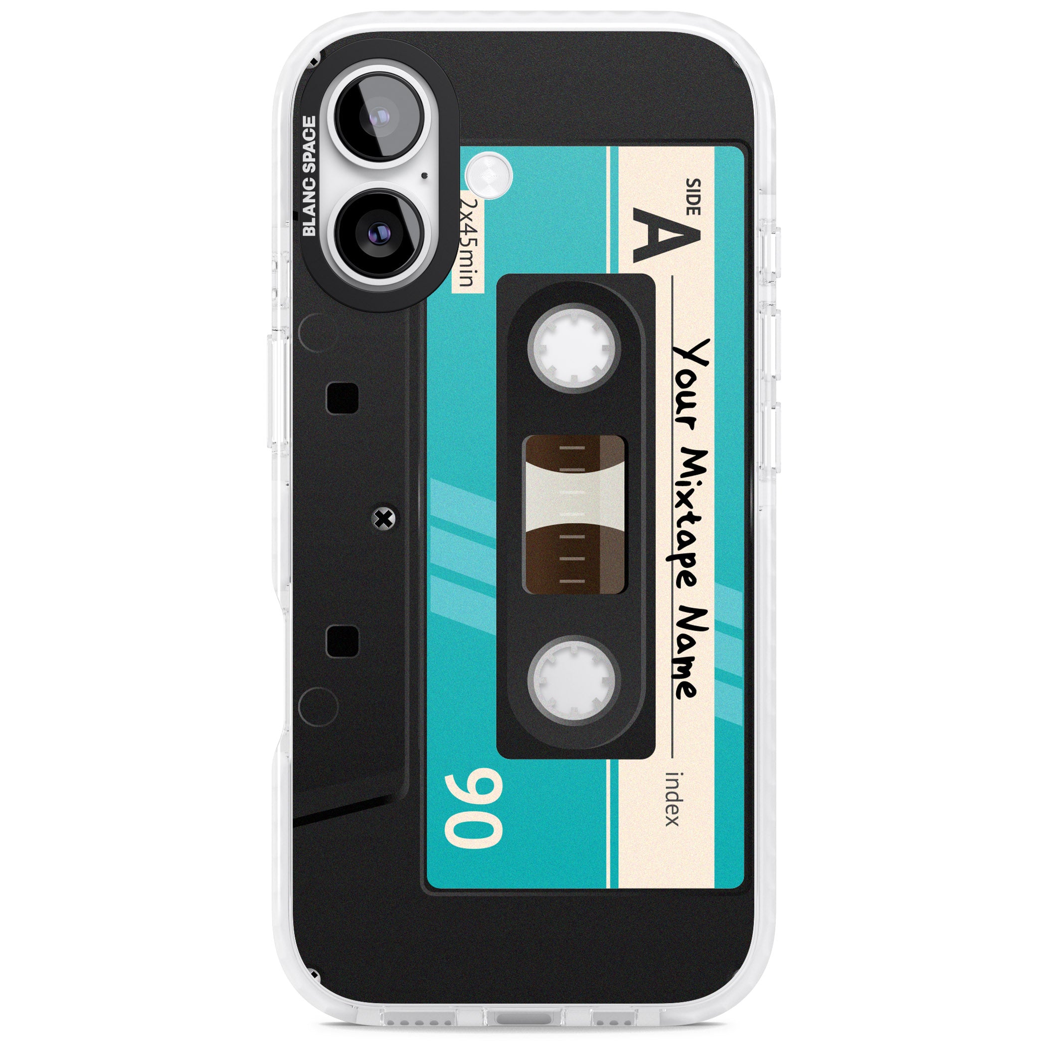 Personalised Retro Mixtape Dark iPhone 17 Impact Clear Phone Case