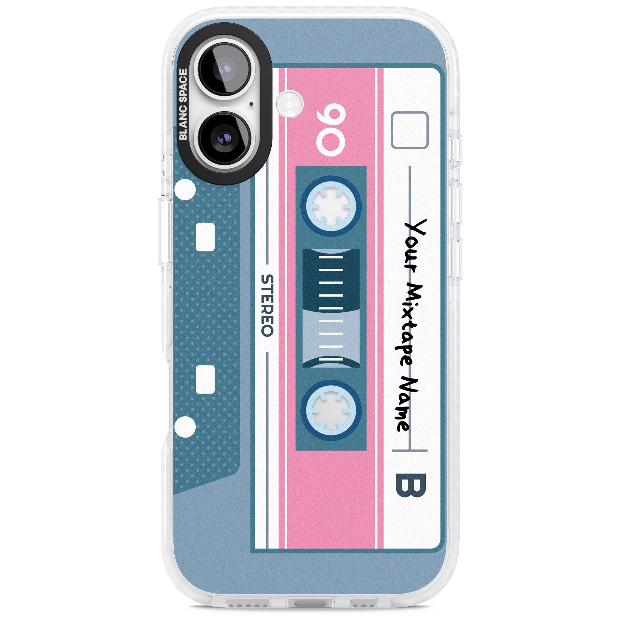 Personalised Retro Cassette Mixtape iPhone 17 Impact Clear Phone Case