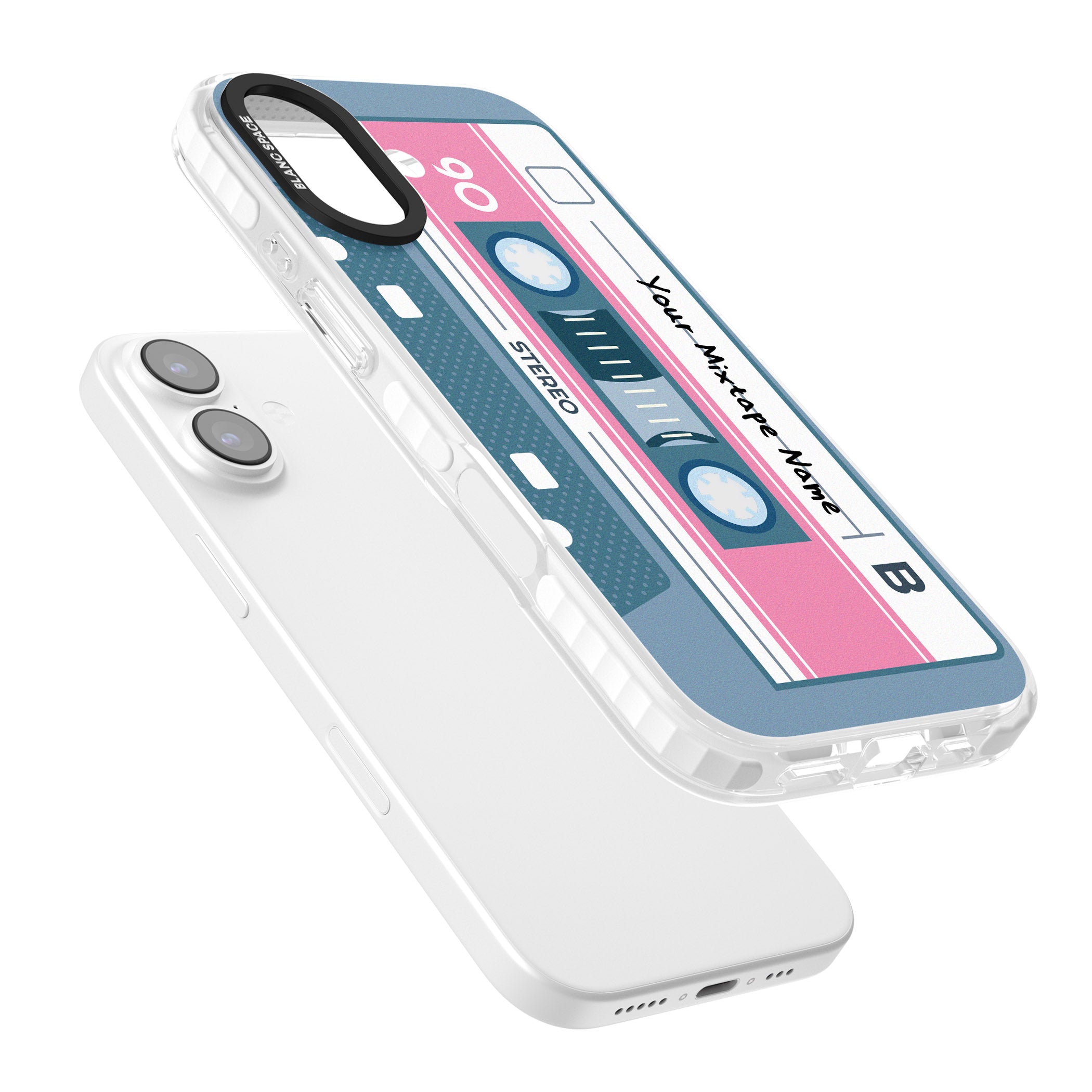 Personalised Retro Cassette Mixtape iPhone 17 Impact Clear Phone Case Colours