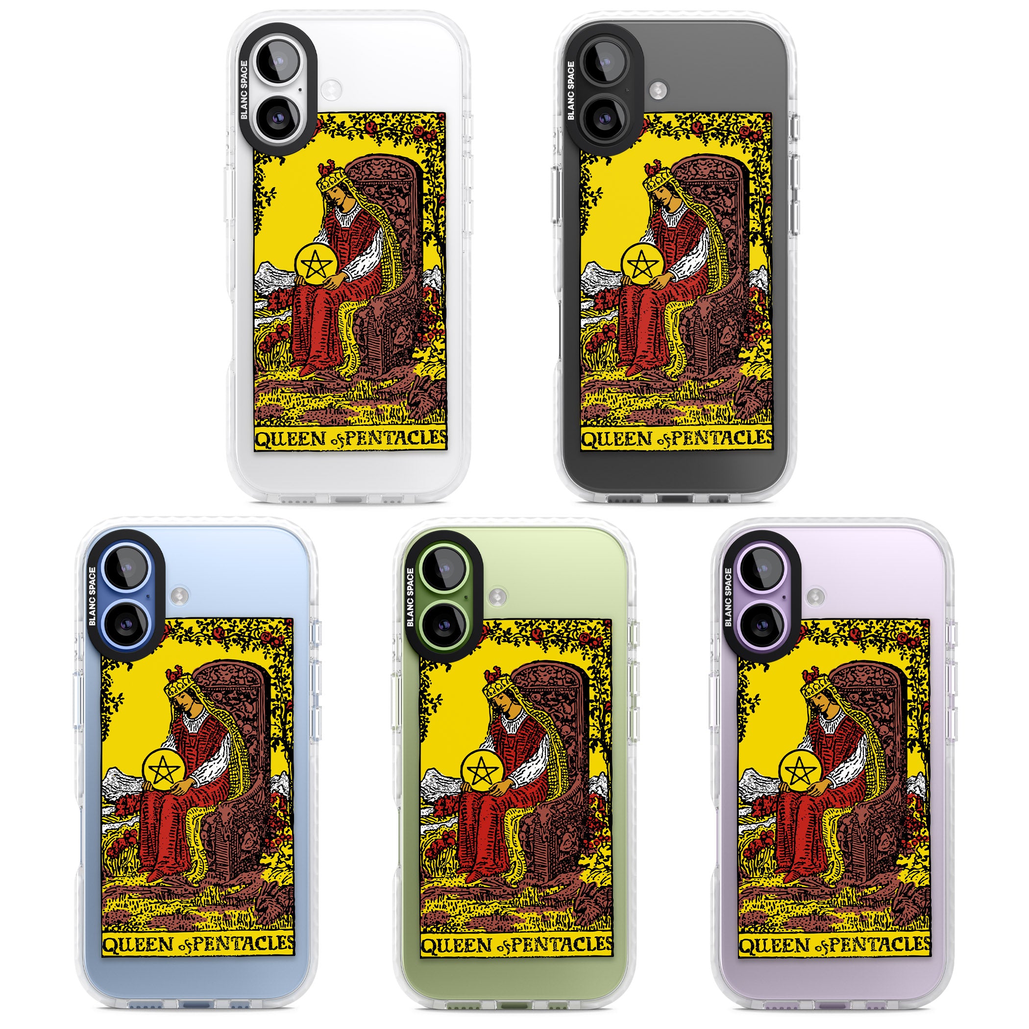 Personalised Queen Of Pentacles Tarot Card (Color) iPhone 17 Impact Clear Phone Case APT Impact Protection