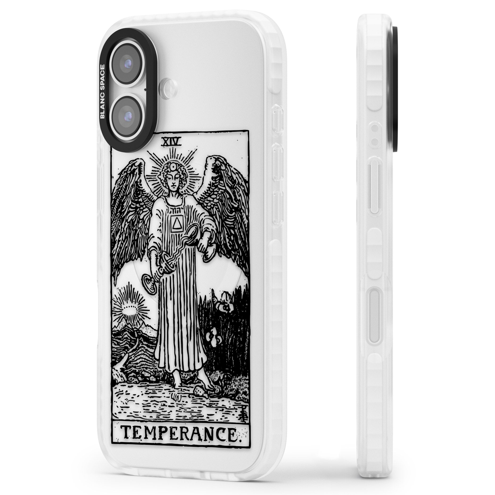 Personalised Temperance Tarot Card (Clear) iPhone 17 Impact Clear Phone Case Side Profile