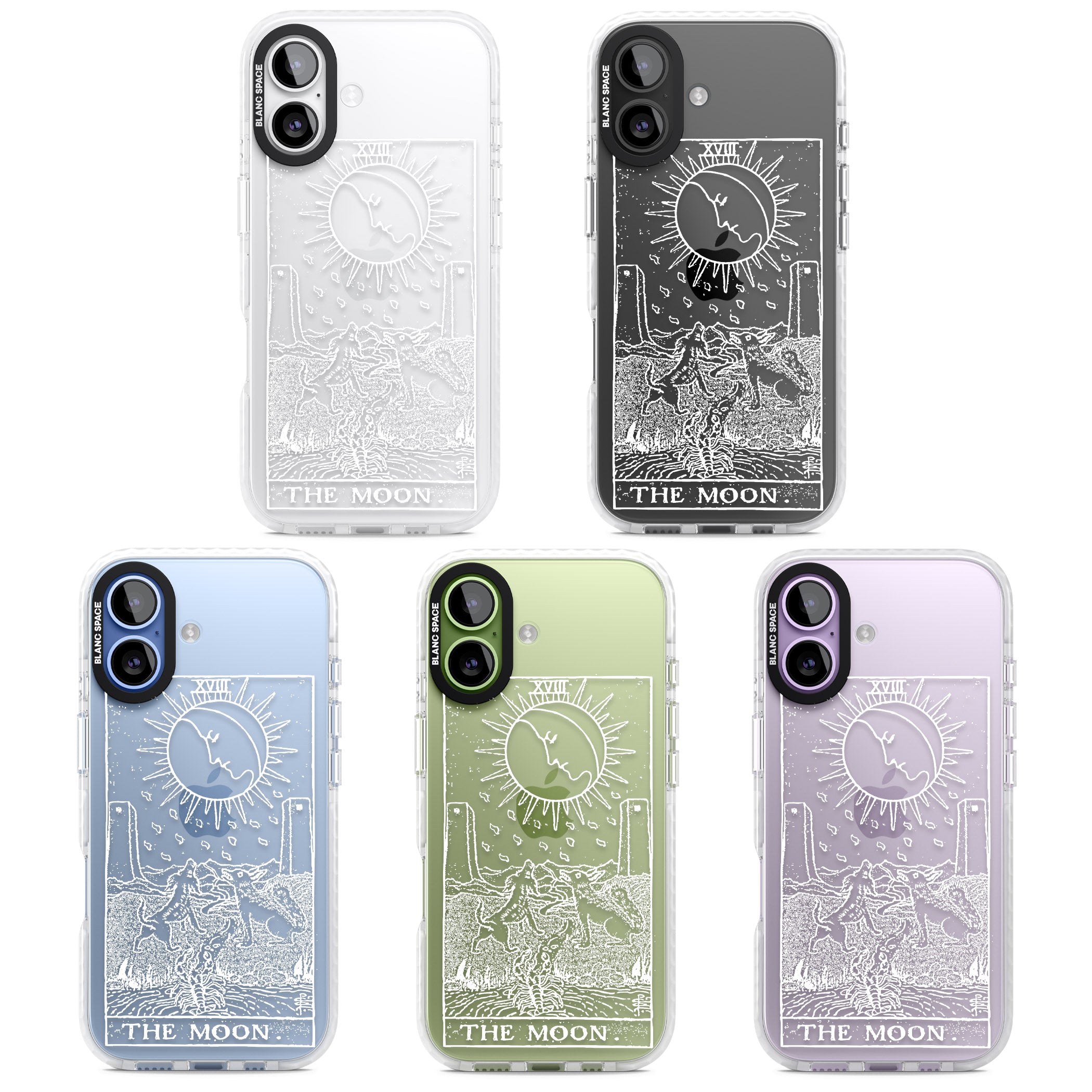 Personalised The Moon Tarot Card (White) iPhone 17 Impact Clear Phone Case APT Impact Protection