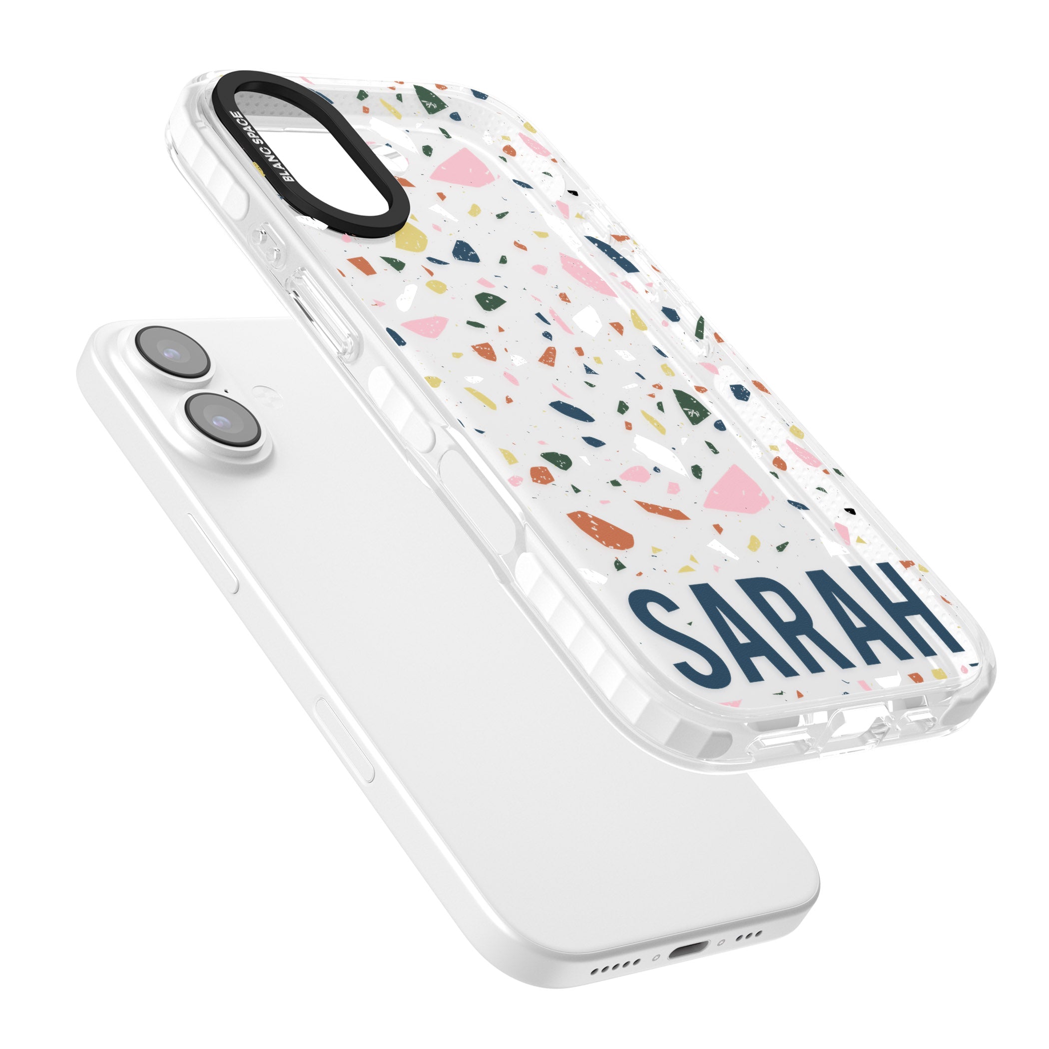 Personalised Terrazzo iPhone 17 Impact Clear Phone Case Colours