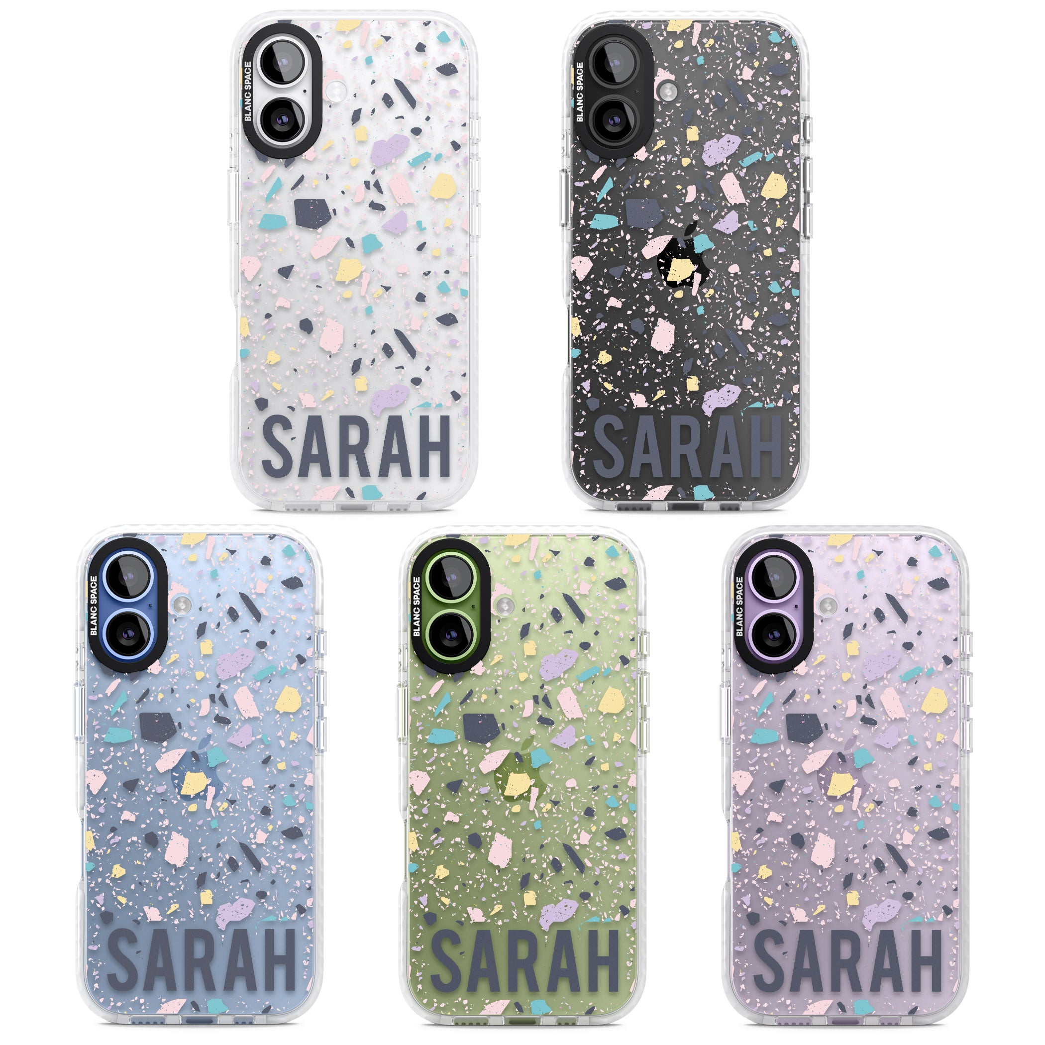 Personalised Pastel Terrazzo iPhone 17 Impact Clear Phone Case APT Impact Protection