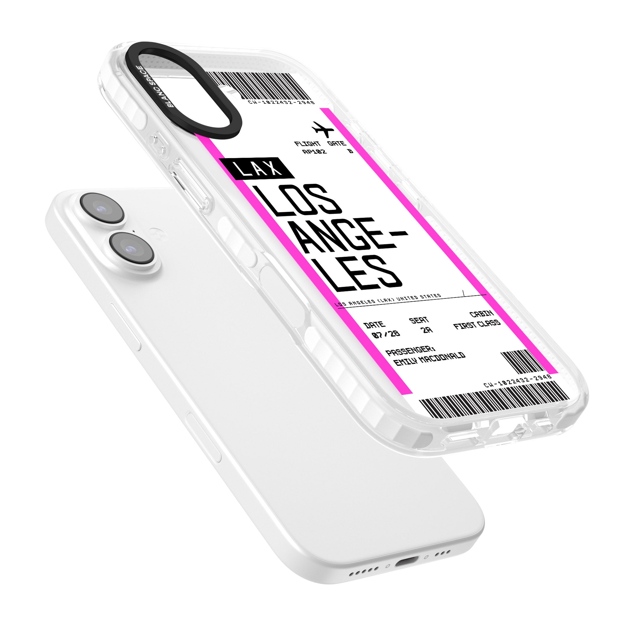 Personalised Los Angeles Boarding Pass iPhone 17 Impact Clear Phone Case Colours