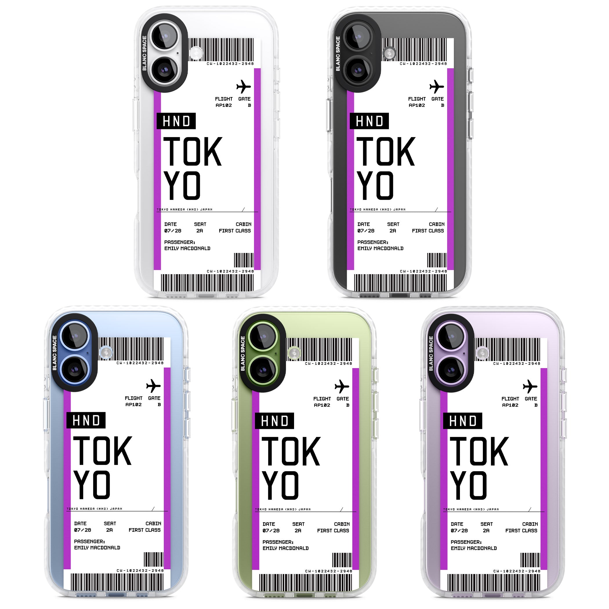 Personalised Tokyo Boarding Pass iPhone 17 Impact Clear Phone Case APT Impact Protection