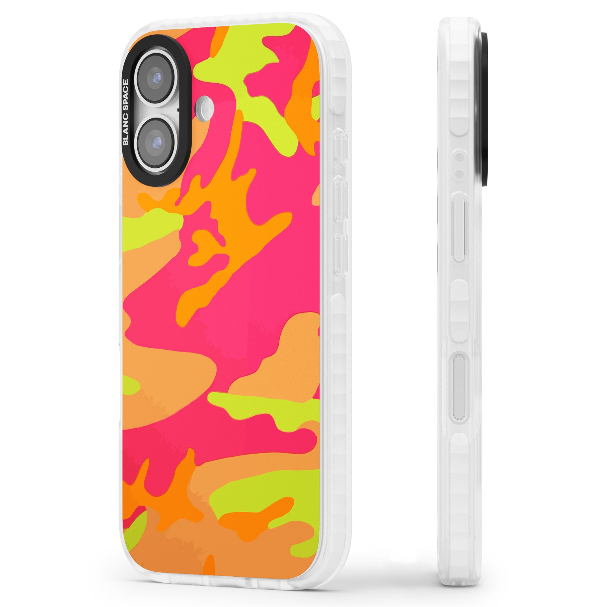 Neon Camo iPhone 17 Impact Clear Phone Case Side Profile