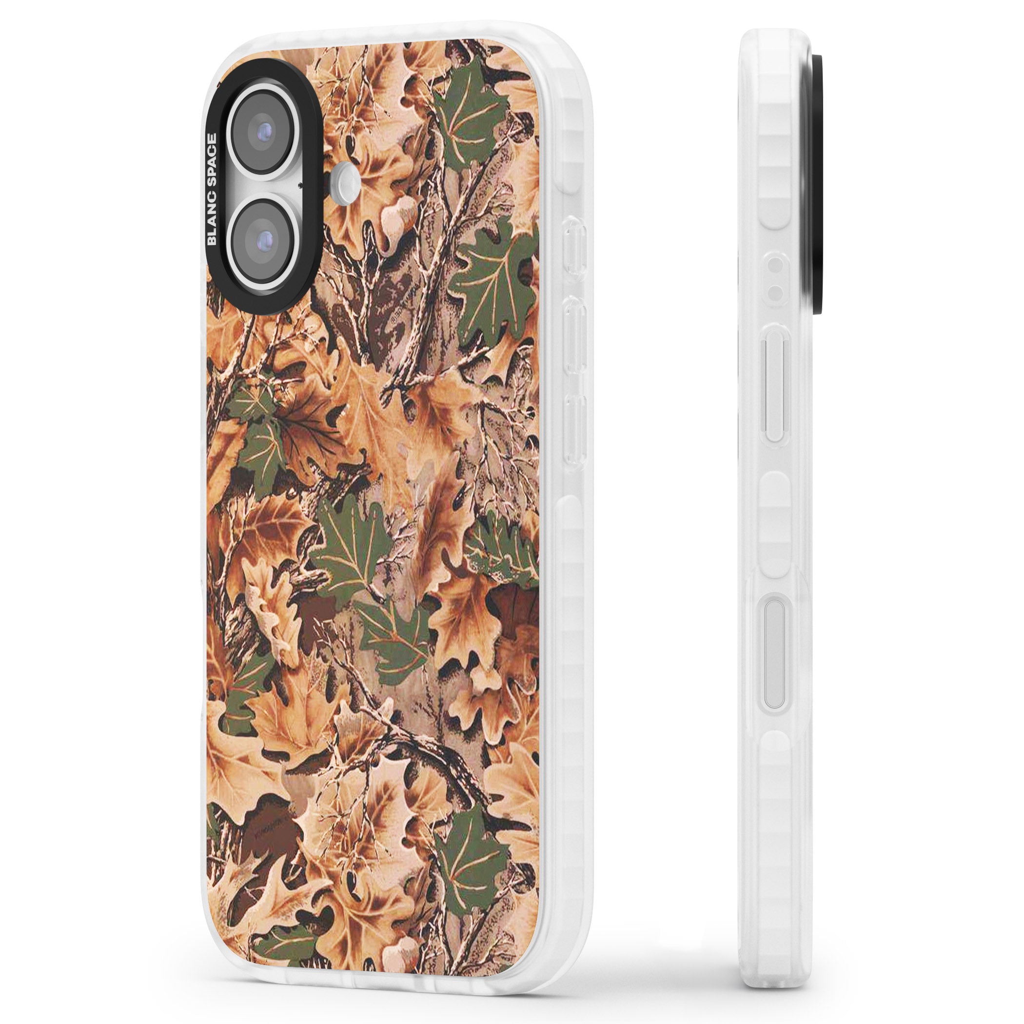 Leaves Camo iPhone 17 Impact Clear Phone Case Side Profile
