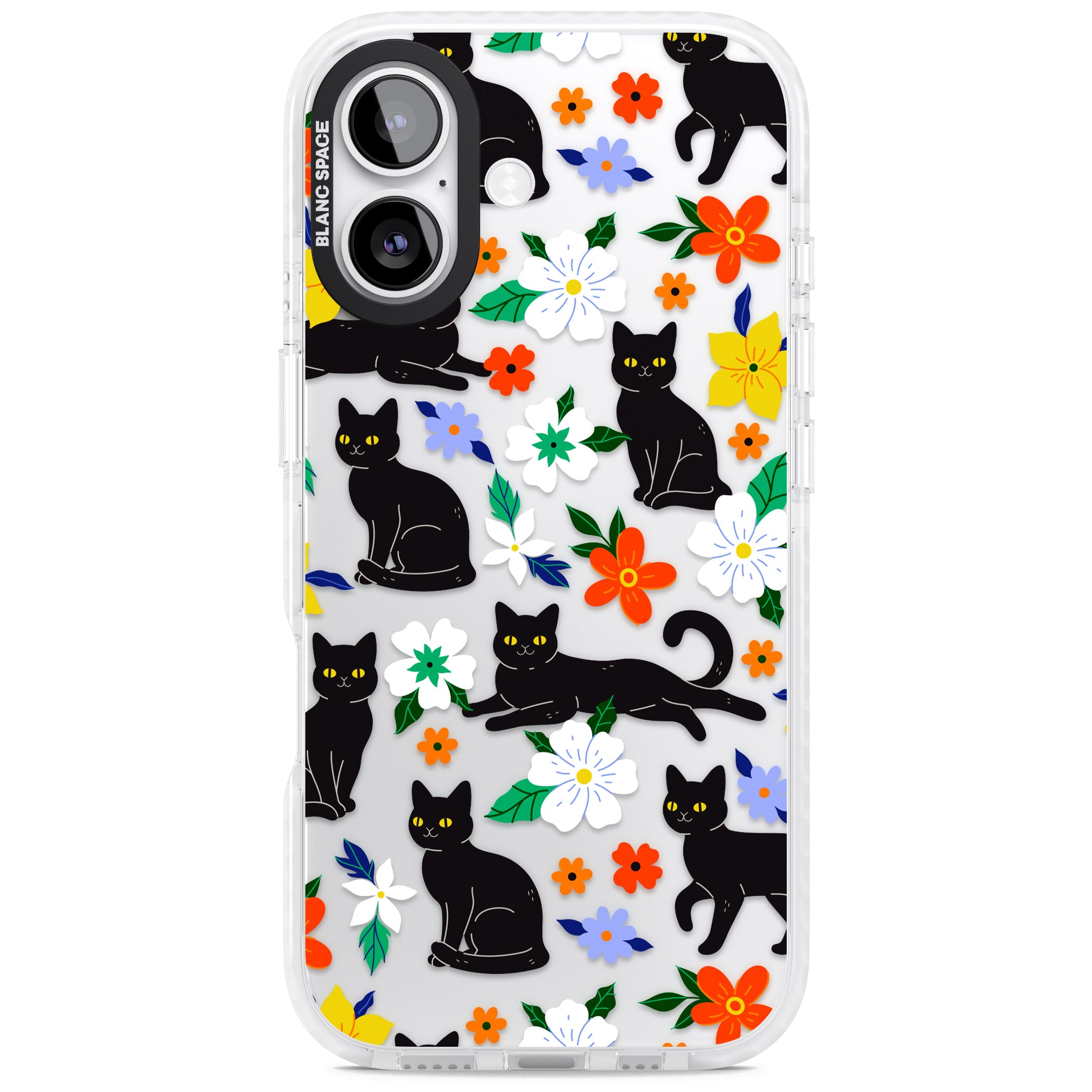 Cats Flowers iPhone 17 Impact Clear Phone Case