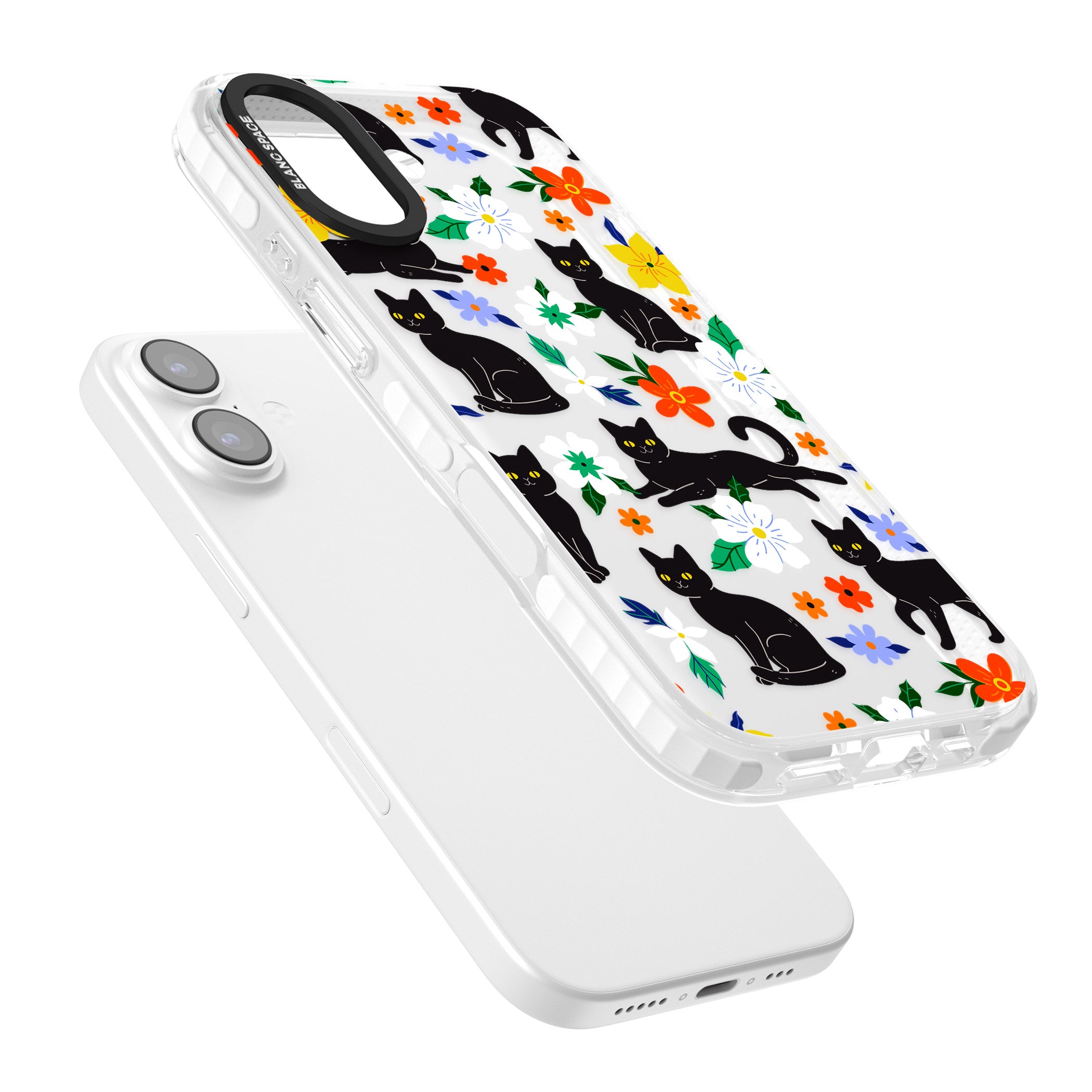 Cats Flowers iPhone 17 Impact Clear Phone Case Colours