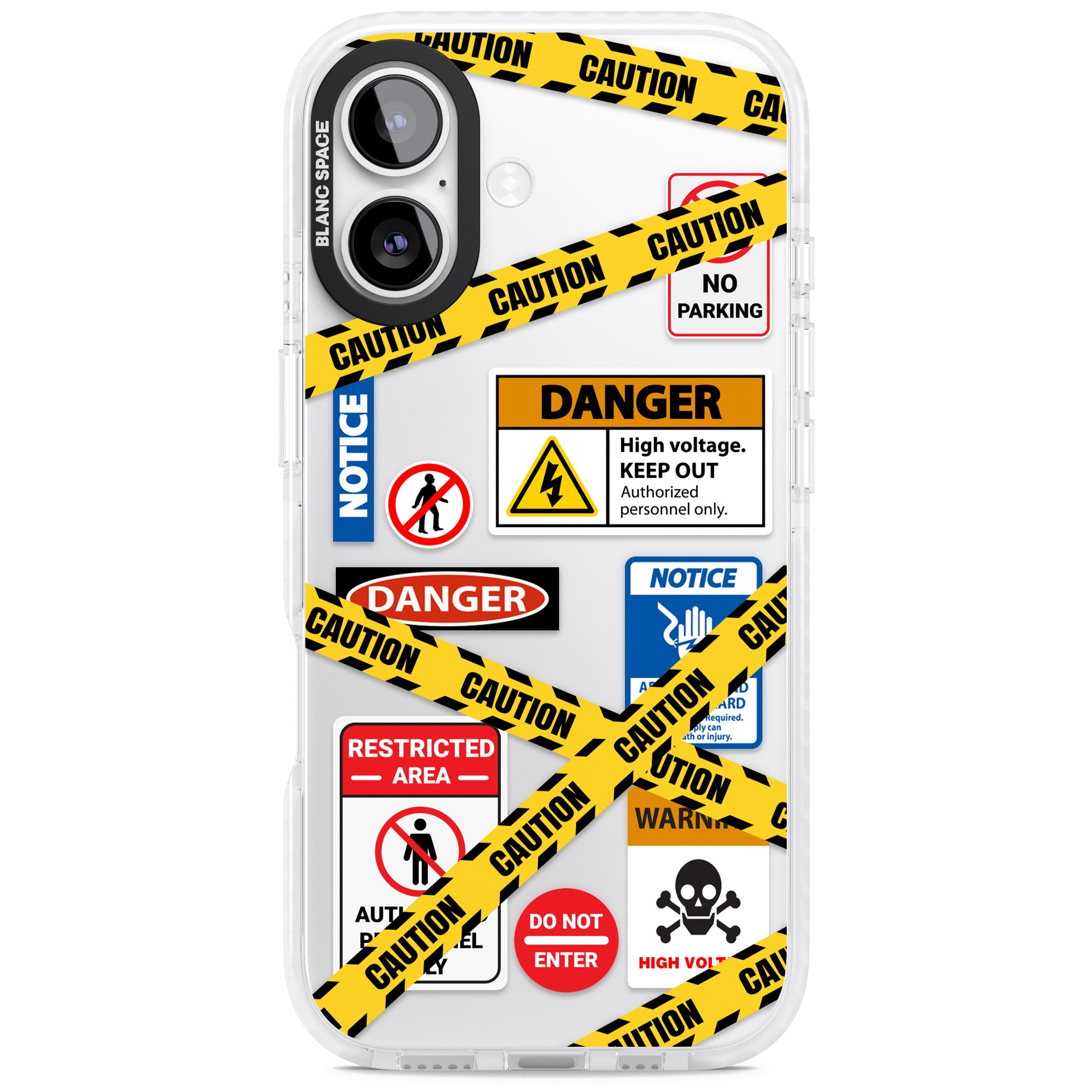 Caution Sign iPhone 17 Impact Clear Phone Case