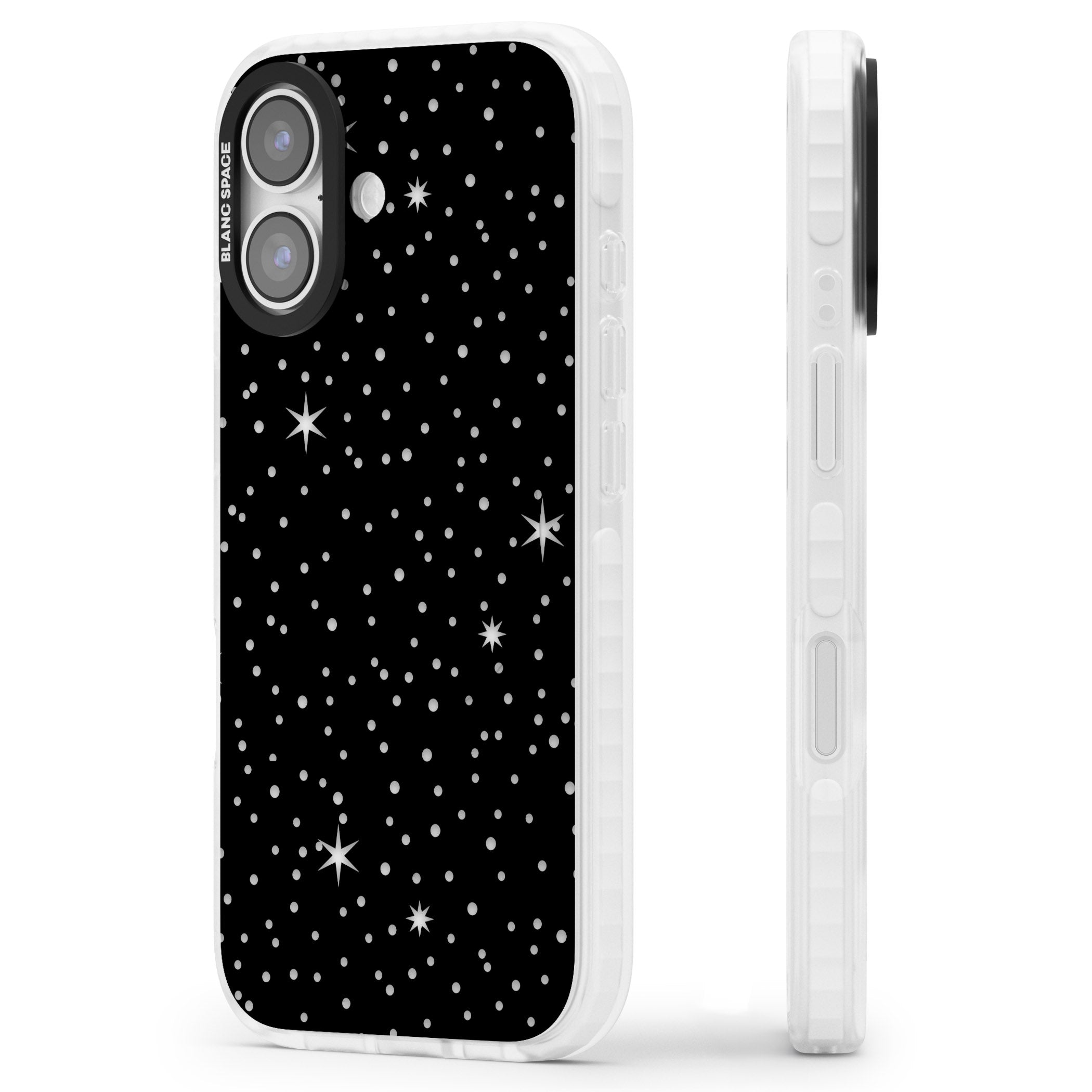 Celestial Cut Out Stars iPhone 17 Impact Clear Phone Case Side Profile