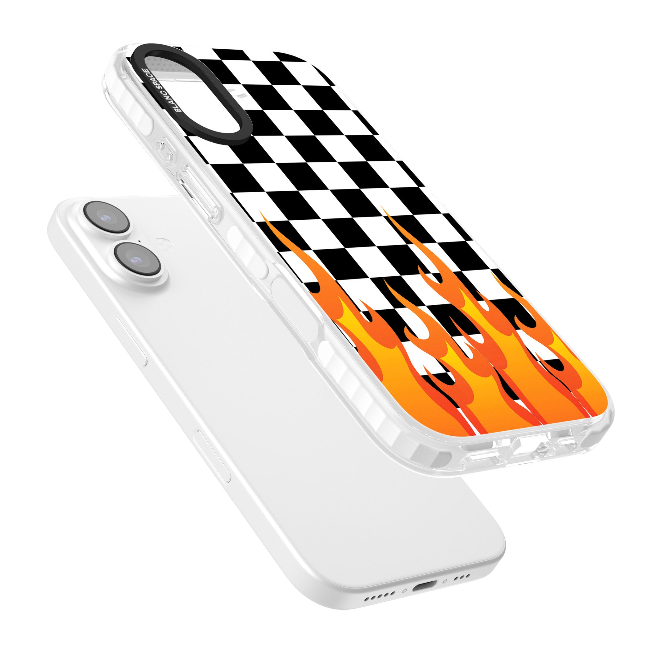 Checkered Fire iPhone 17 Impact Clear Phone Case Colours