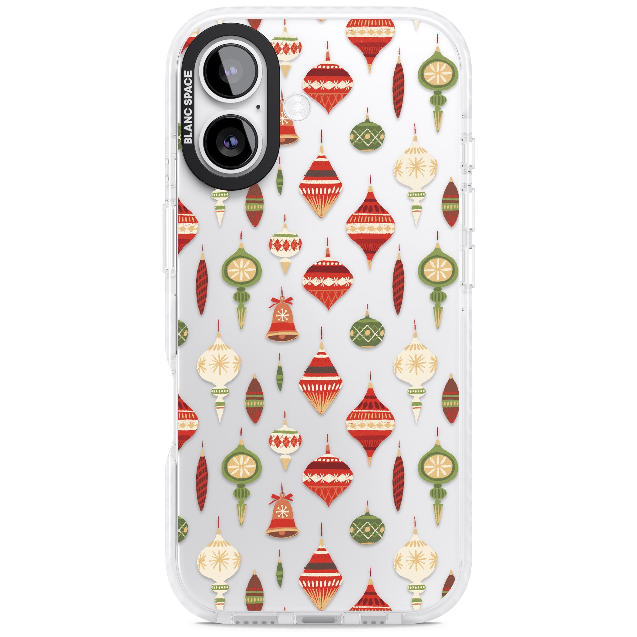 Christmas Baubles Pattern iPhone 17 Impact Clear Phone Case
