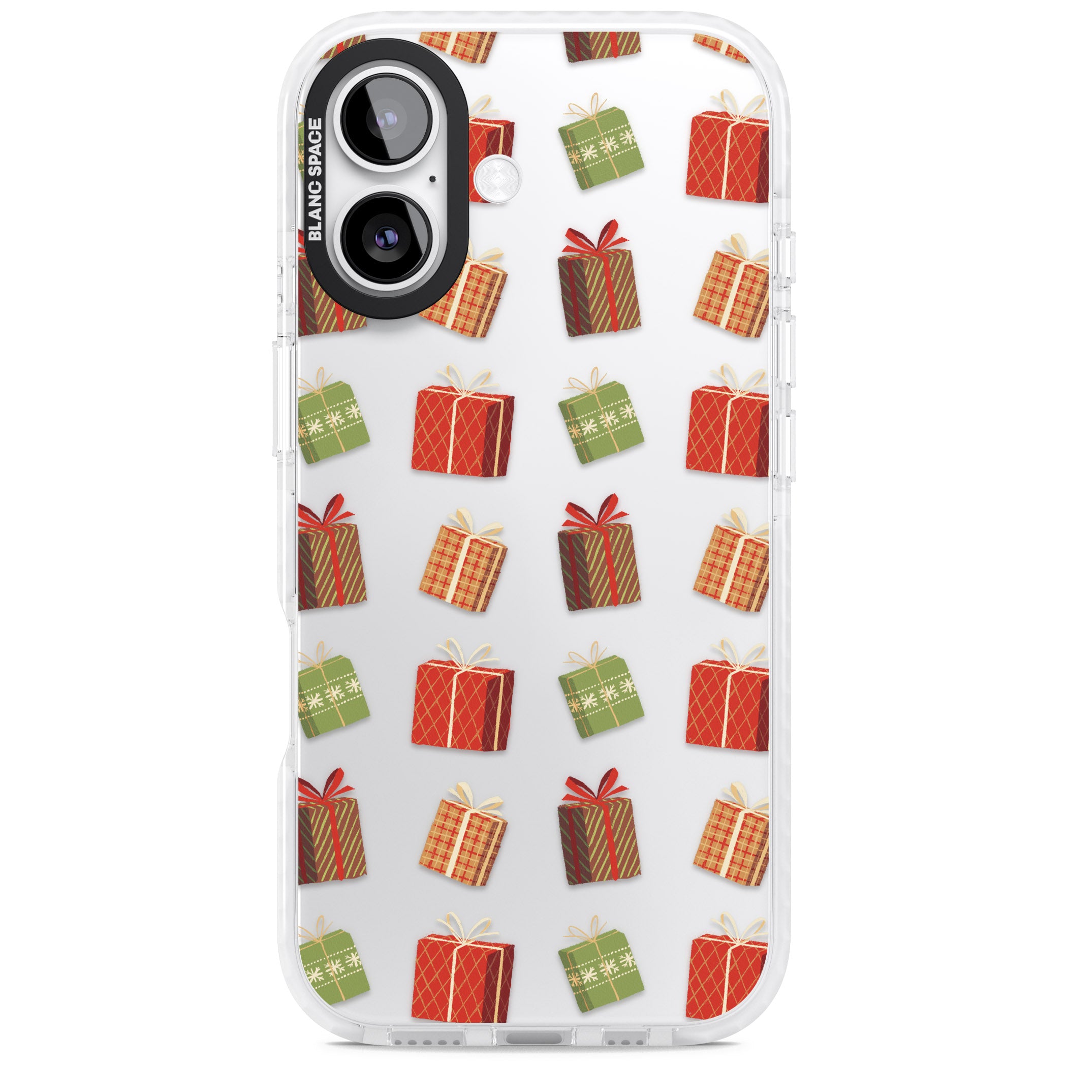Christmas Presents Pattern iPhone 17 Impact Clear Phone Case