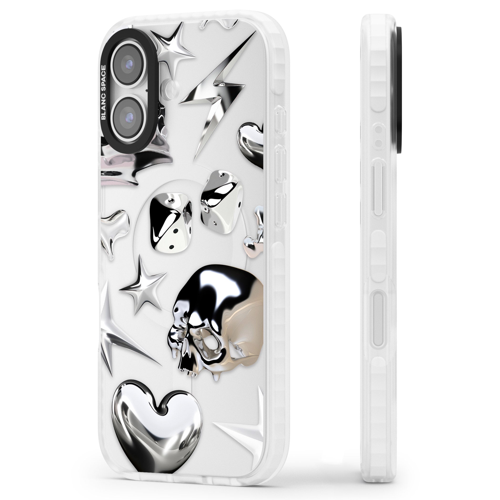 Chromed iPhone 17 Impact Clear Phone Case Side Profile