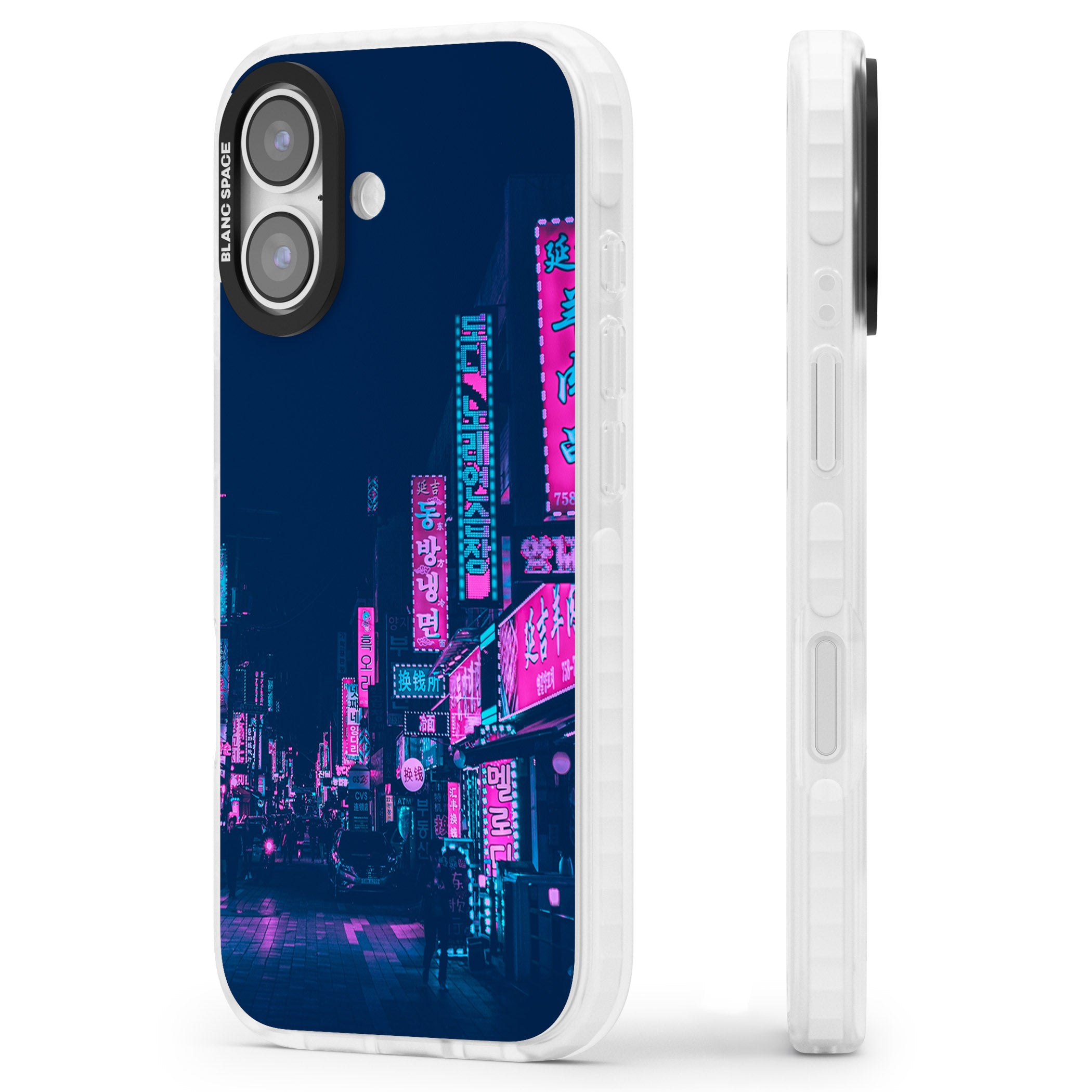 Neon Nights iPhone 17 Impact Clear Phone Case Side Profile