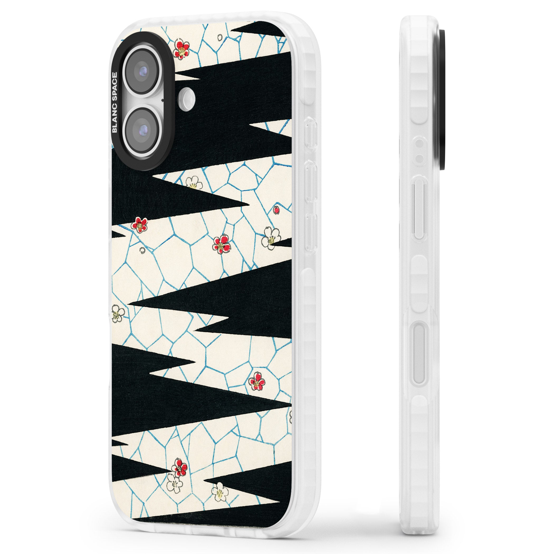 Japanese Flowers By Bijutsu Sekai iPhone 17 Impact Clear Phone Case Side Profile