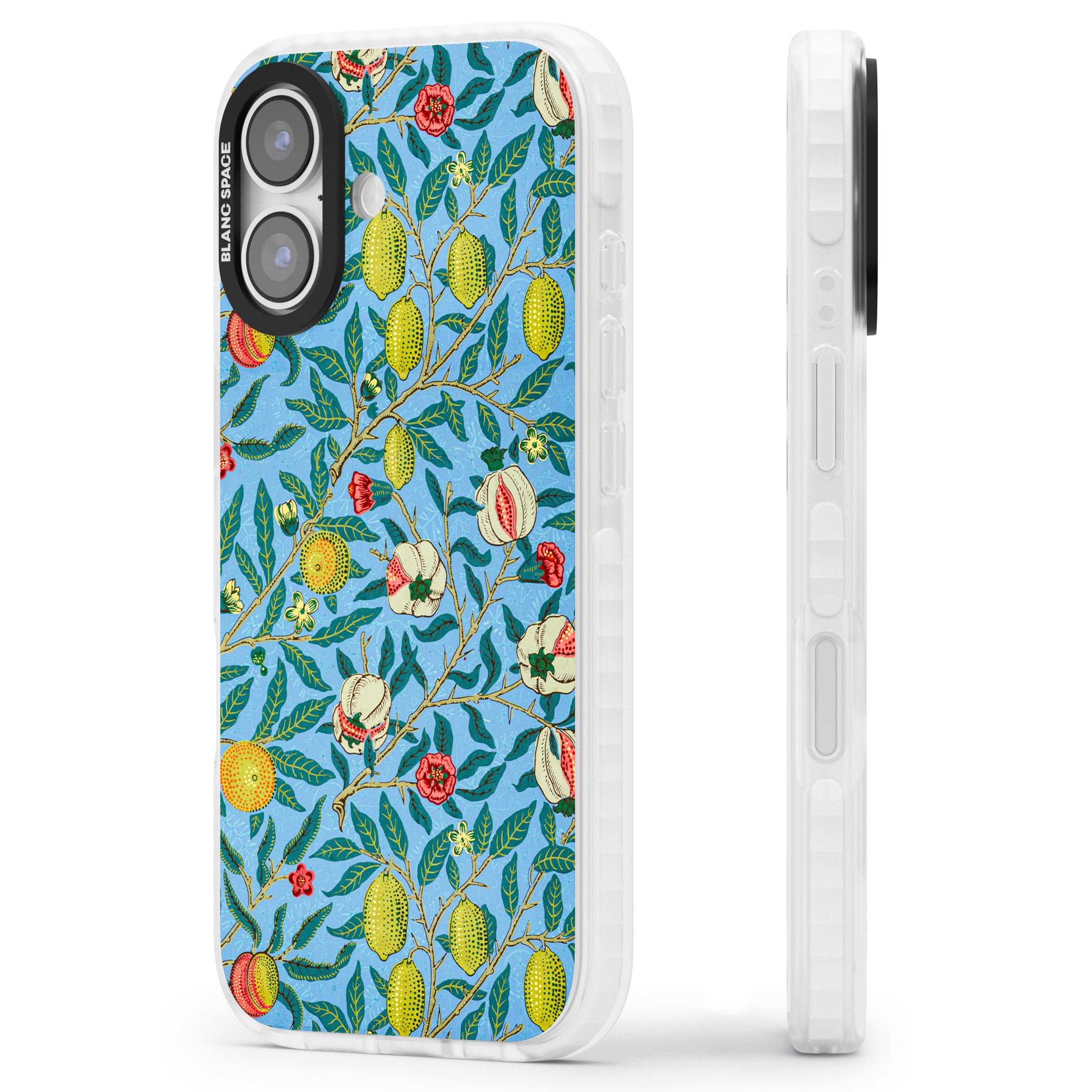 Vintage Fruits iPhone 17 Impact Clear Phone Case Side Profile