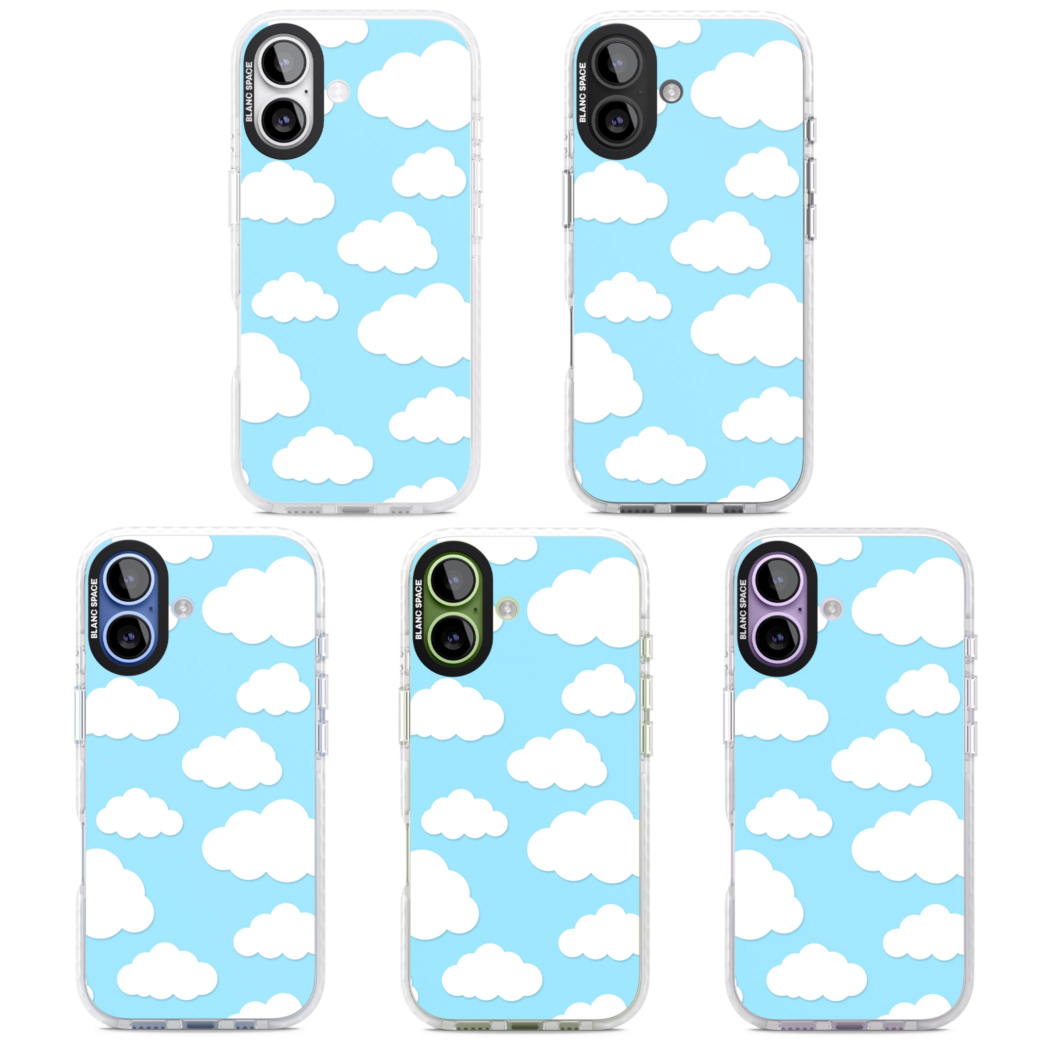 Blue Sky & Clouds Pattern iPhone 17 Impact Clear Phone Case APT Impact Protection