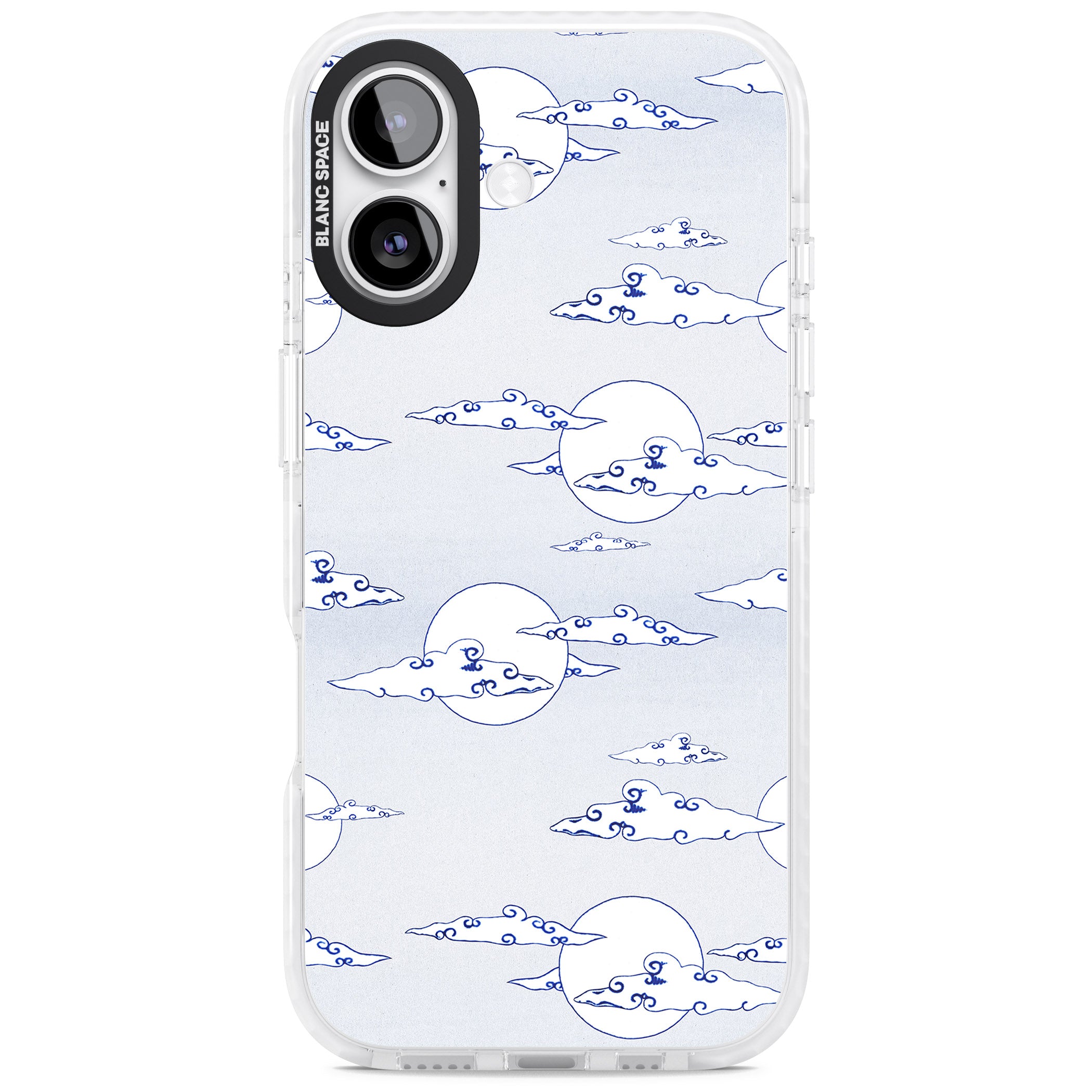 Moon & Clouds iPhone 17 Impact Clear Phone Case