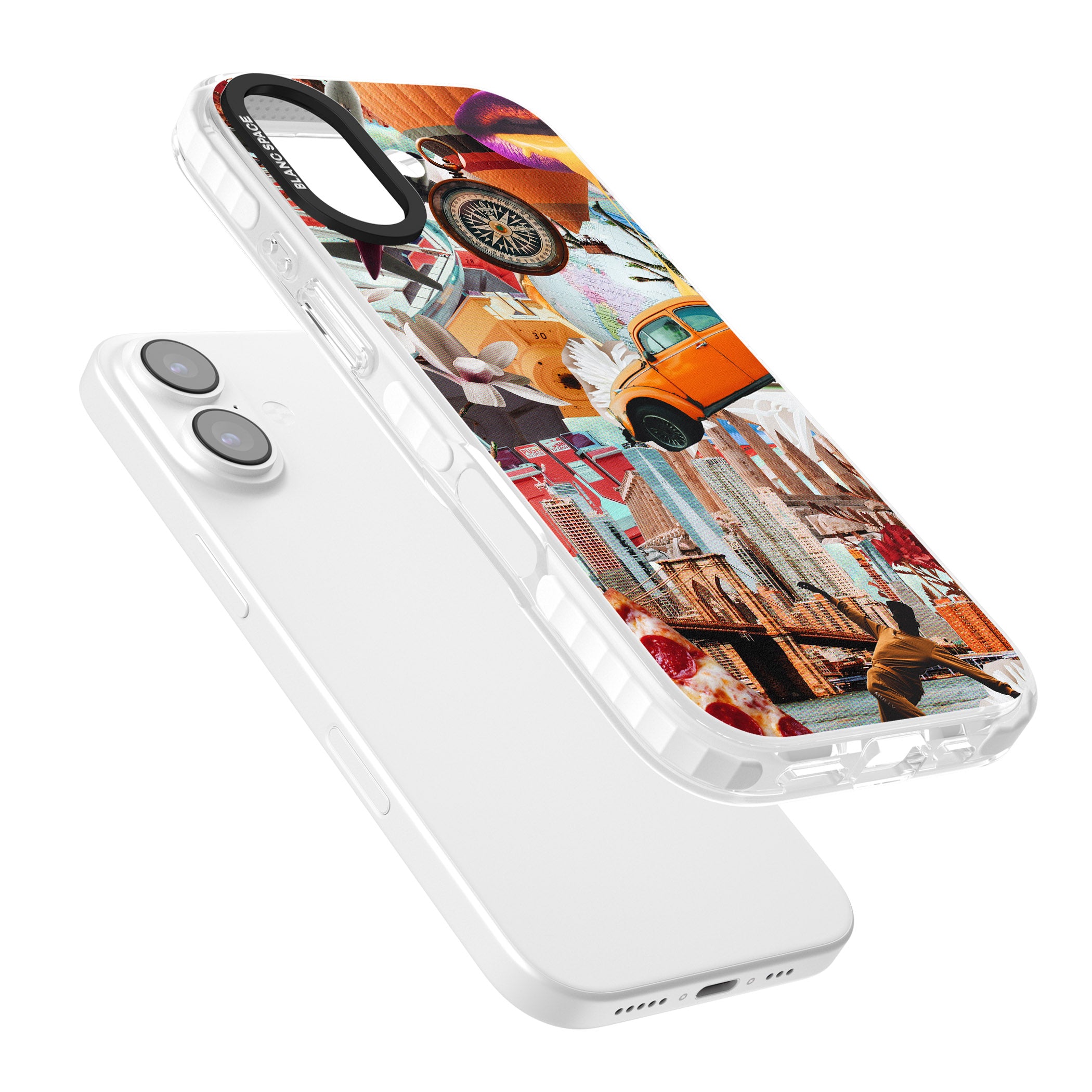 Bold New York Collage iPhone 17 Impact Clear Phone Case Colours