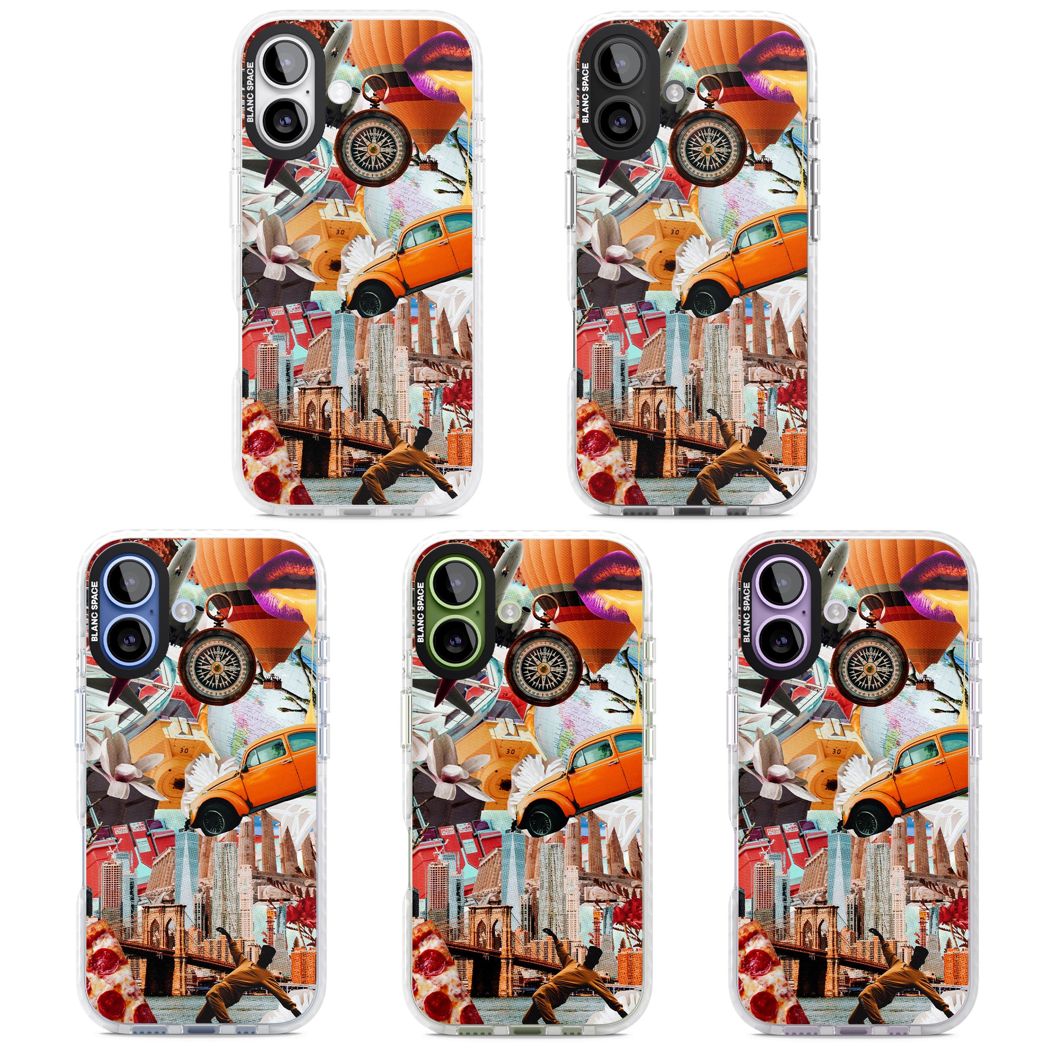 Bold New York Collage iPhone 17 Impact Clear Phone Case APT Impact Protection
