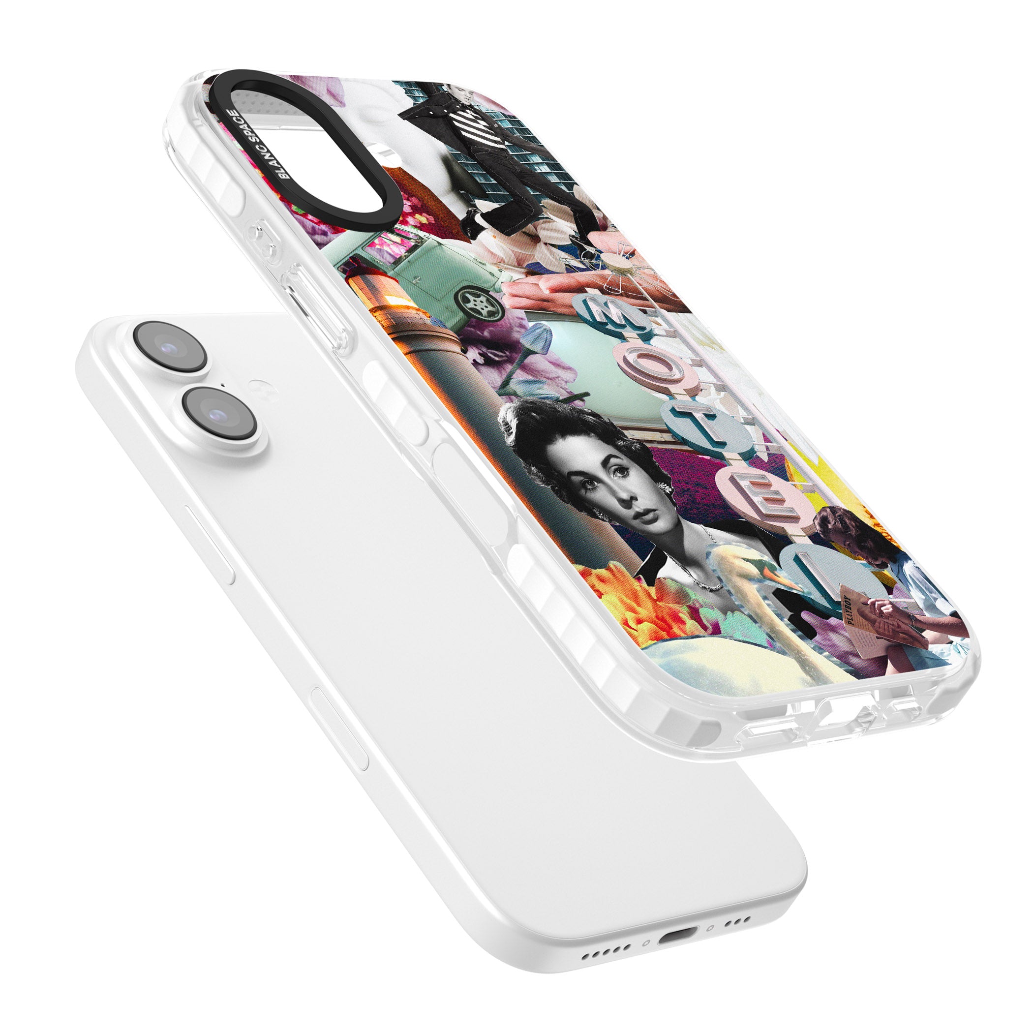 Retro Motel Collage iPhone 17 Impact Clear Phone Case Colours