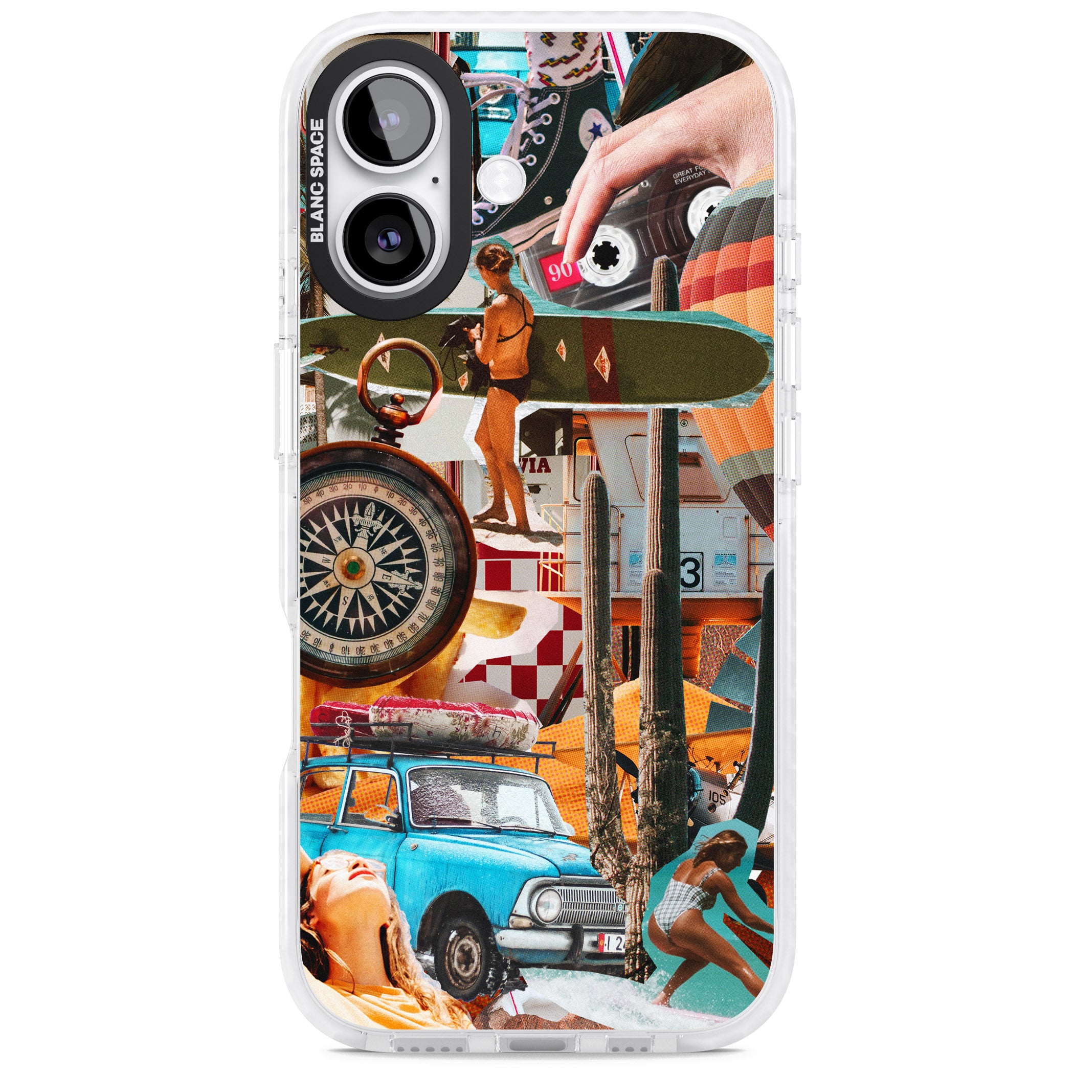 Vintage Collage: Road Trip iPhone 17 Impact Clear Phone Case