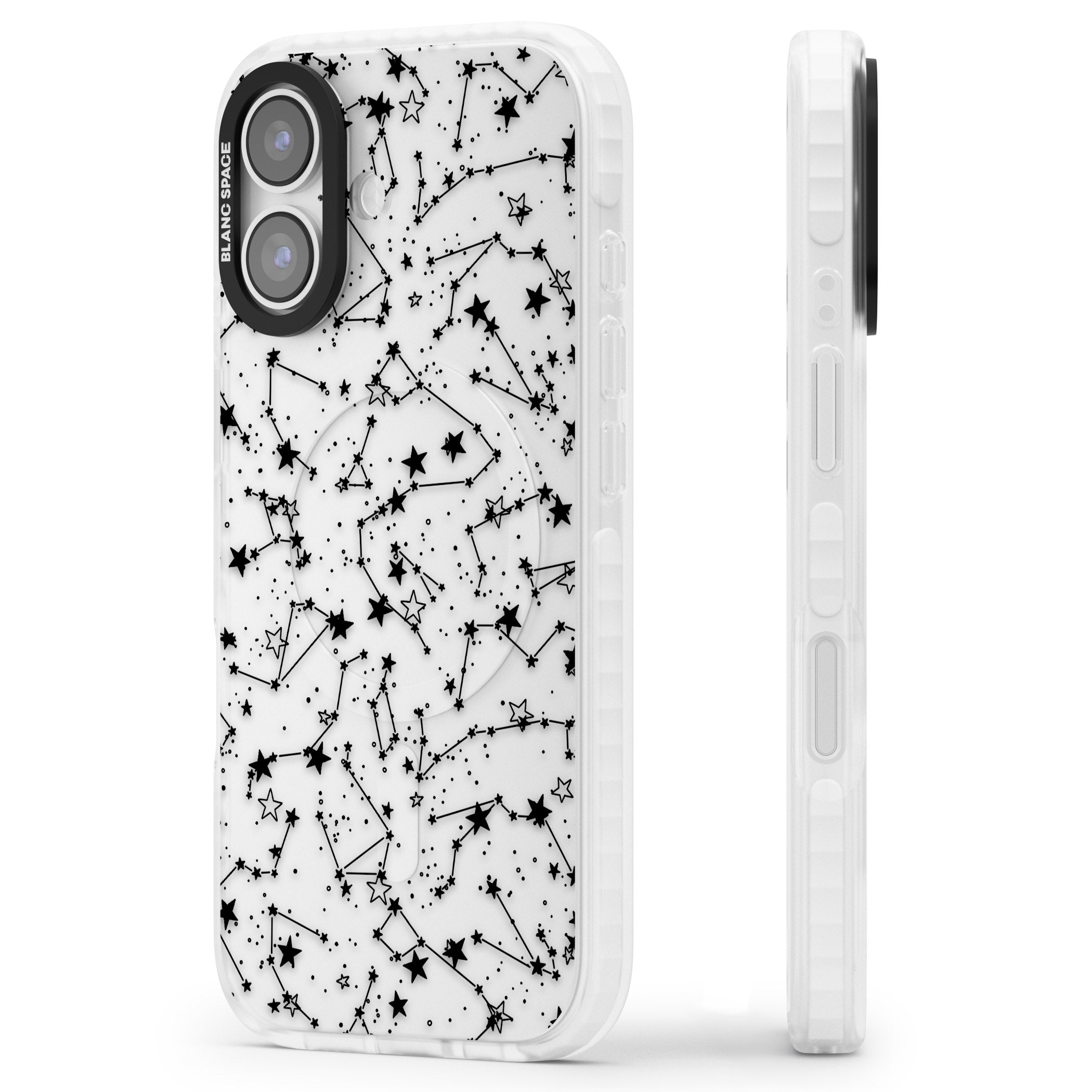 Midnight Constellations iPhone 17 Impact Clear Phone Case Side Profile