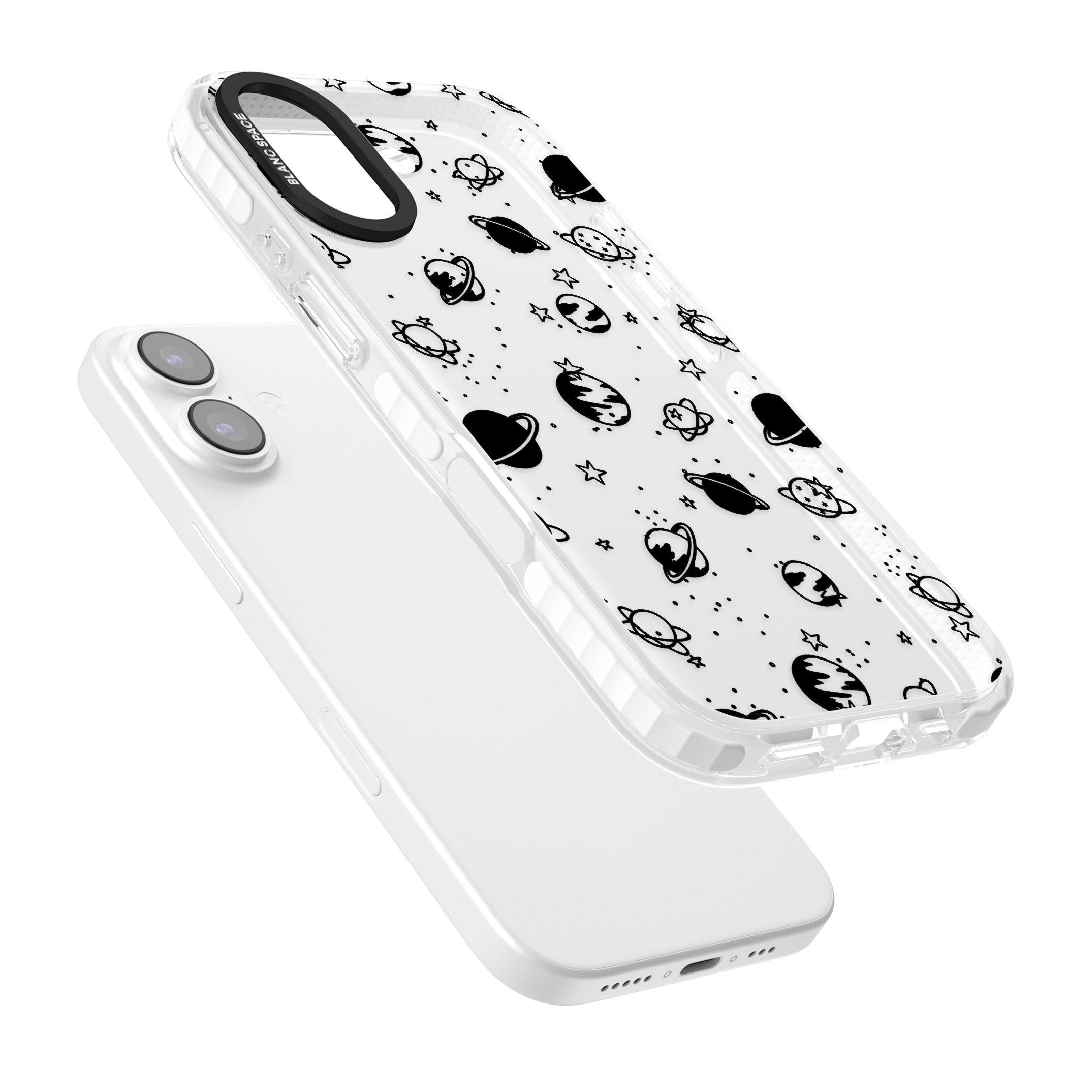 Black Planets iPhone 17 Impact Clear Phone Case Colours